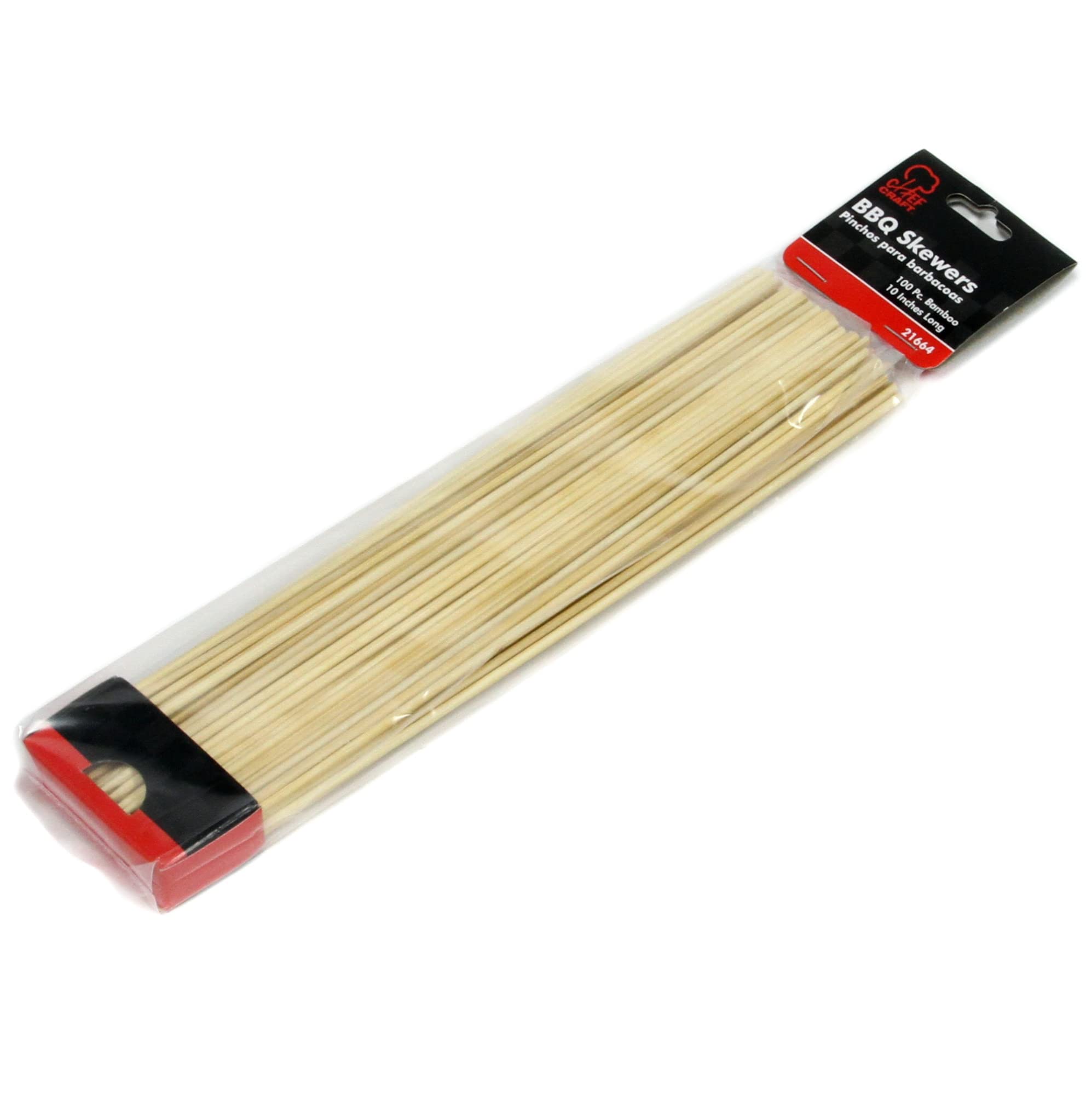 Chef Craft Select Bamboo Barbecue Skewers, 10 Inch 100 Piece Set, Natural