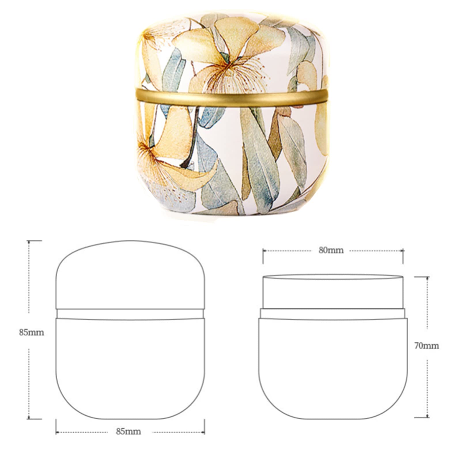 Han Sheng 6 Pcs Tea Storage Containers Tea Tins Coffee Tins Food Storage Container For Tea Coffee Herb Candy Chocolate Sugar Spi