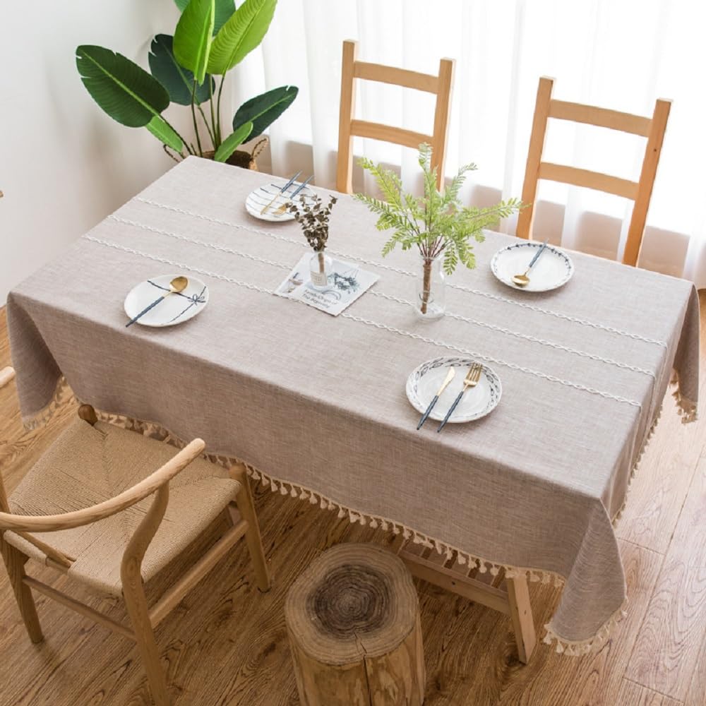 Pahajim Burlap Picnic Table Cloths Party Summer Tablecloth Fall Kitchen Table Cloth Rectangle Tablecloths For Dining Outdoor Tas