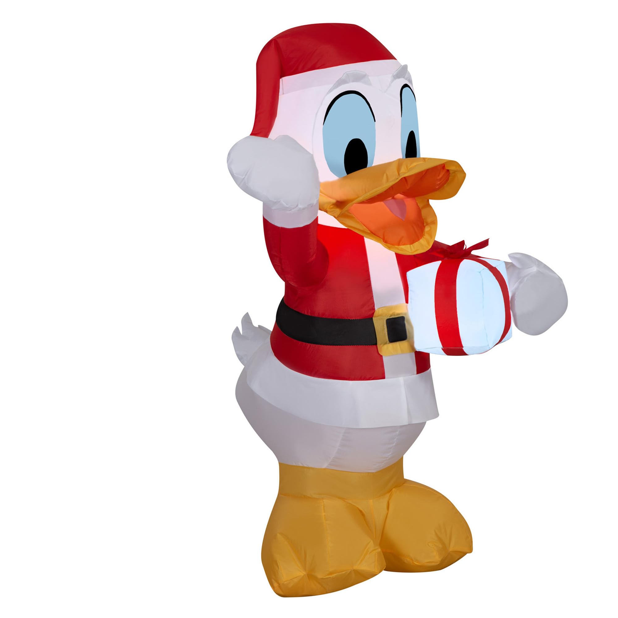 Gemmy 3.5 Ft Donald Duck in Santa Hat w Gift Box Christmas Airblown Inflatable Disney Christmas Decor
