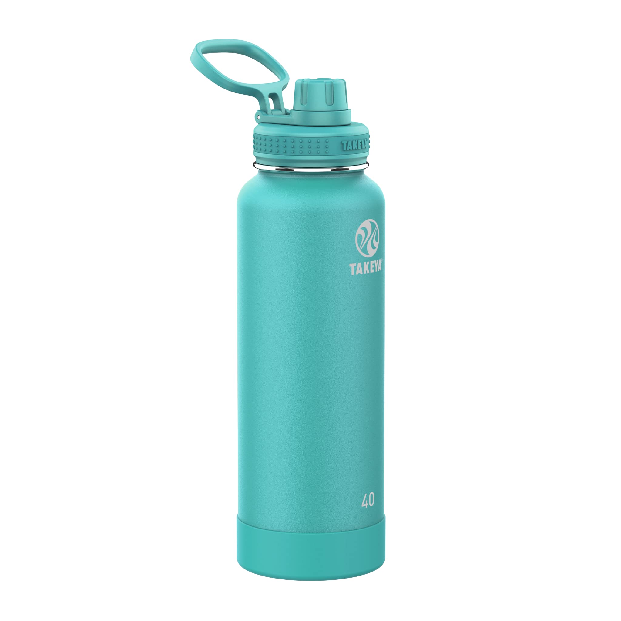 Takeya 40 Oz Cp Signature Pickleball Stainless Steel Insulated Water Bottle With Choice Of Lid, Dropshot Teal
