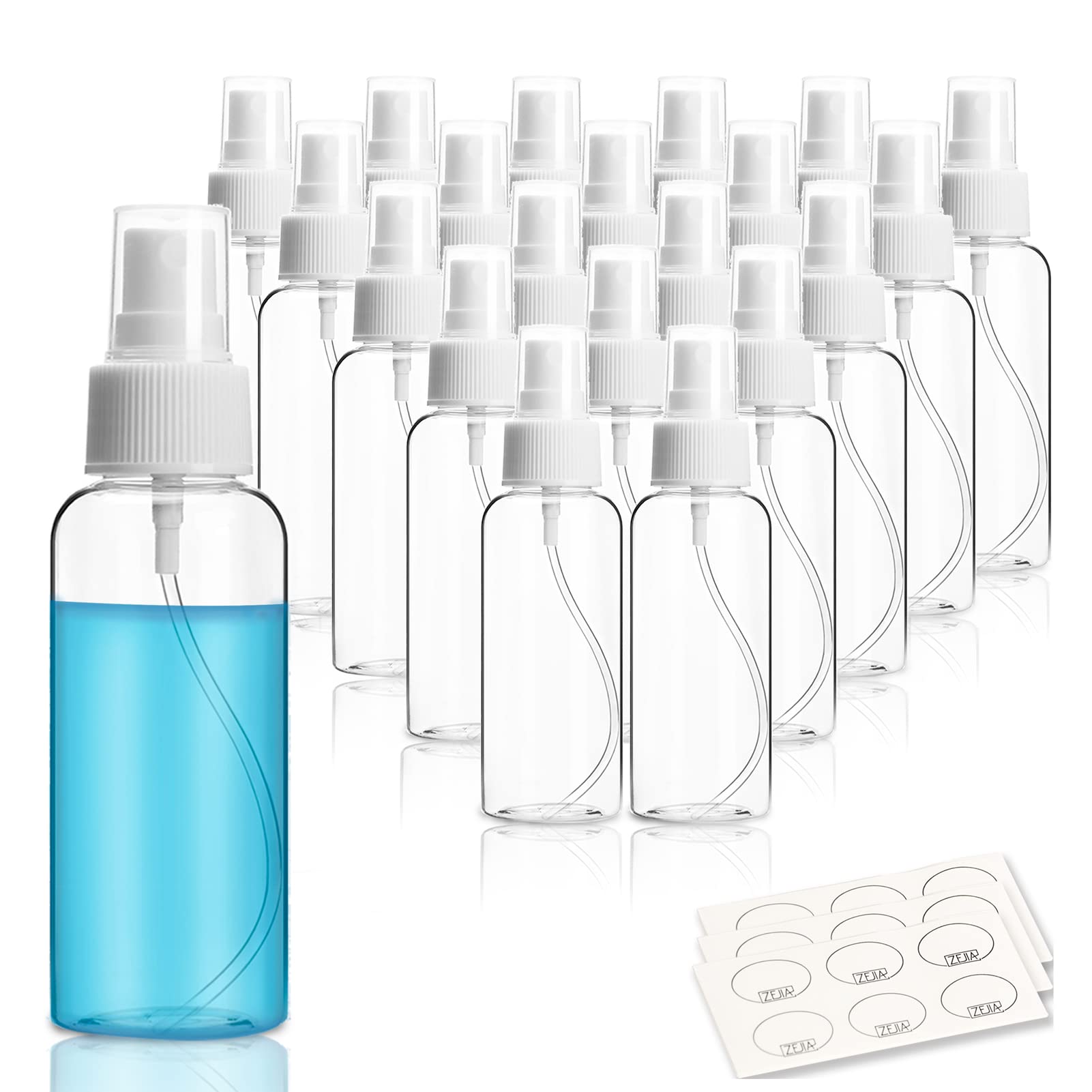 Zejia 20 Pack Small Spray Bottle, 2.7Oz/80Ml Travel Spray Bottle, Empty Fine Mist Spray Bottles, Refillable Mini Spray Bottles W