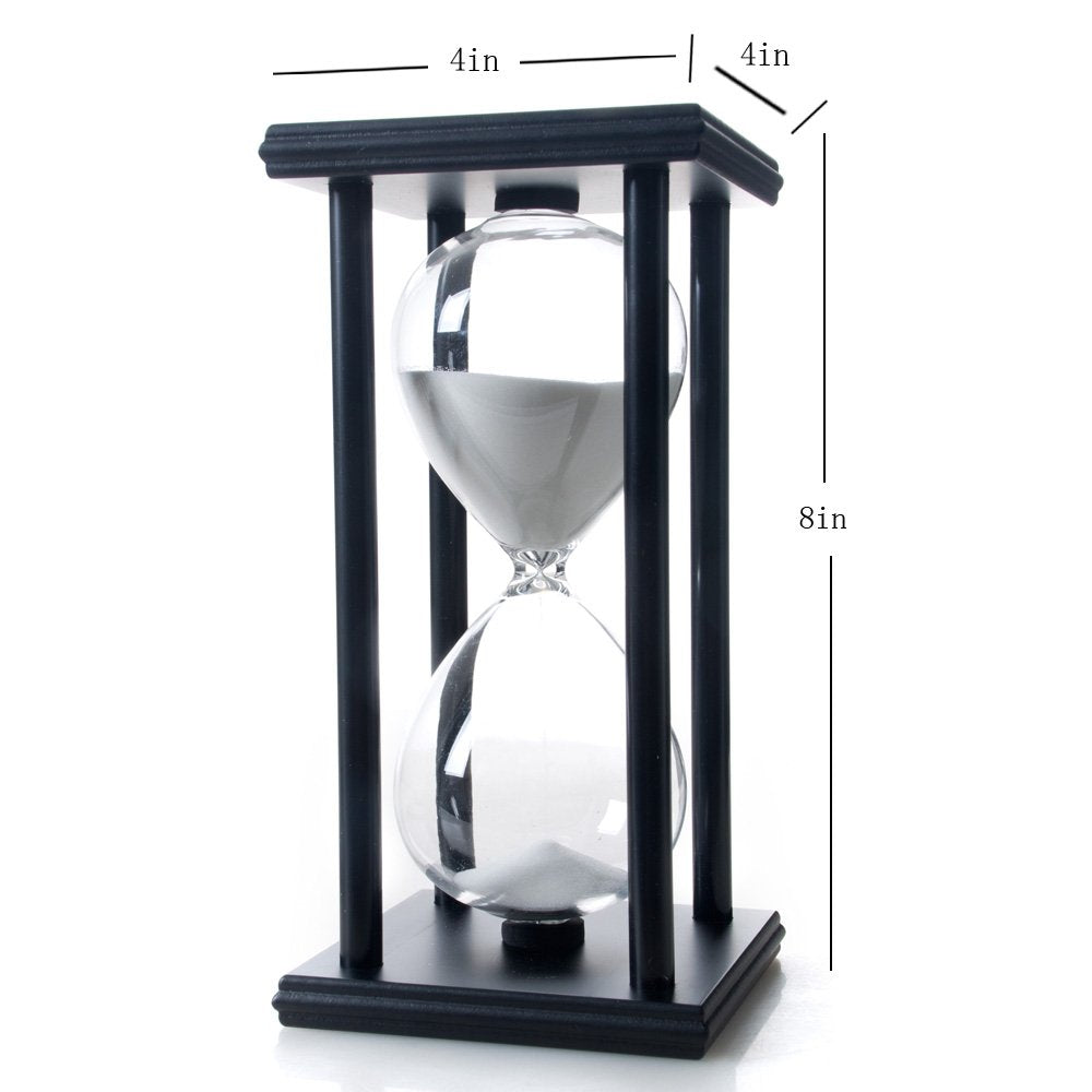 Bellaware Hourglass Sand Timer, 45 Minutes Wood Sand Clock White