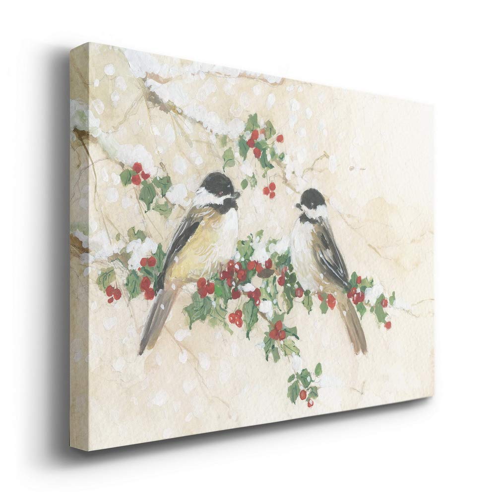 Renditions Gallery Canvas Nature Wall Art Modern Paintings Decorations Peaceful Winter Chickadees Abstract Wall Hanging Glam Art