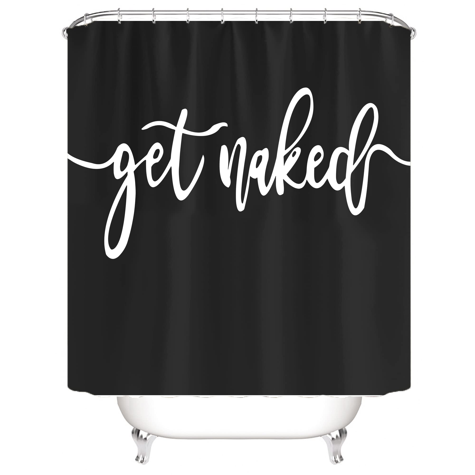 Zengmei 70X70 Inches Shower Curtain Set Funny Quote Durable Waterproof Polyester Shower Curtain Bathroom Bath Decor Cloth Fabric