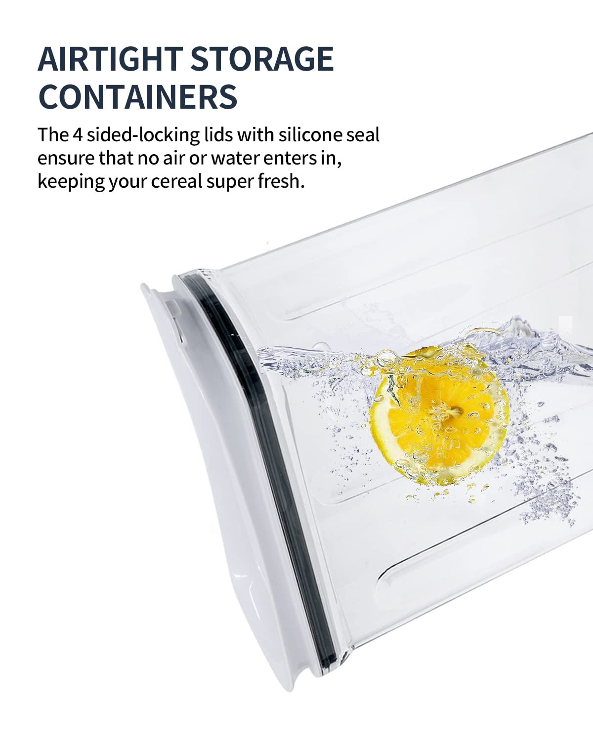 Freshkeeper Cereal Containers Storage Set, Airtight Food Storage Container With Lid 4L/135.2Oz, 2Pcs Bpa-Free Plastic Pantry Org