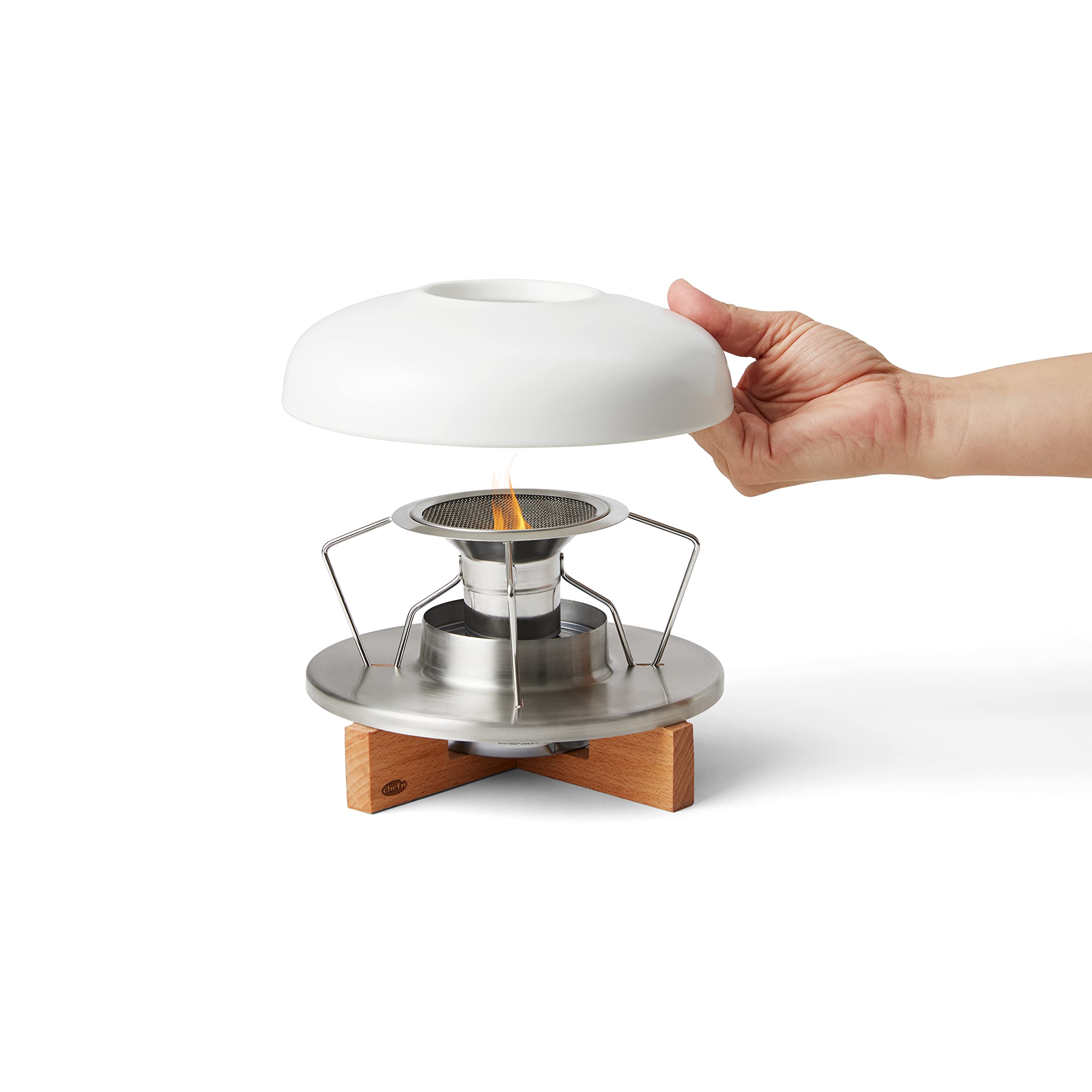 Chefn Sweet Spot Tabletop Smores Maker, Can Be Used Indoors Or Outdoors, White/Wood