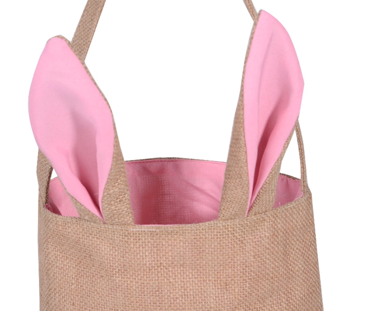 Kefan 6 Pack Easter Bunny Bags Easter Bunny Baskets Jute Burlap Bunny Ear Tote Bags (Easter Bags 02)