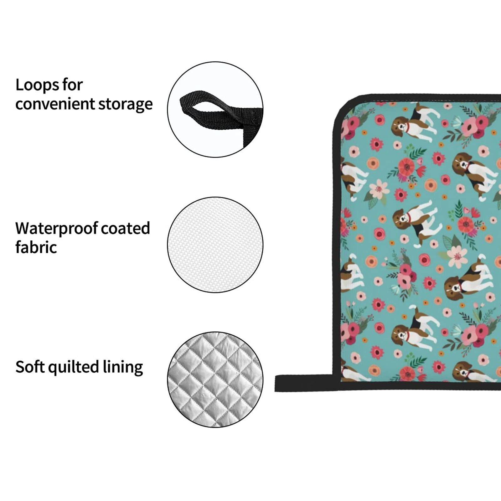 Beagle 4Pcs Oven Mitts And Pot Holders Sets,Heat Resistant Non Slip Kitchen Gloves Hot Pads With Inner Cotton Layer For Cooking