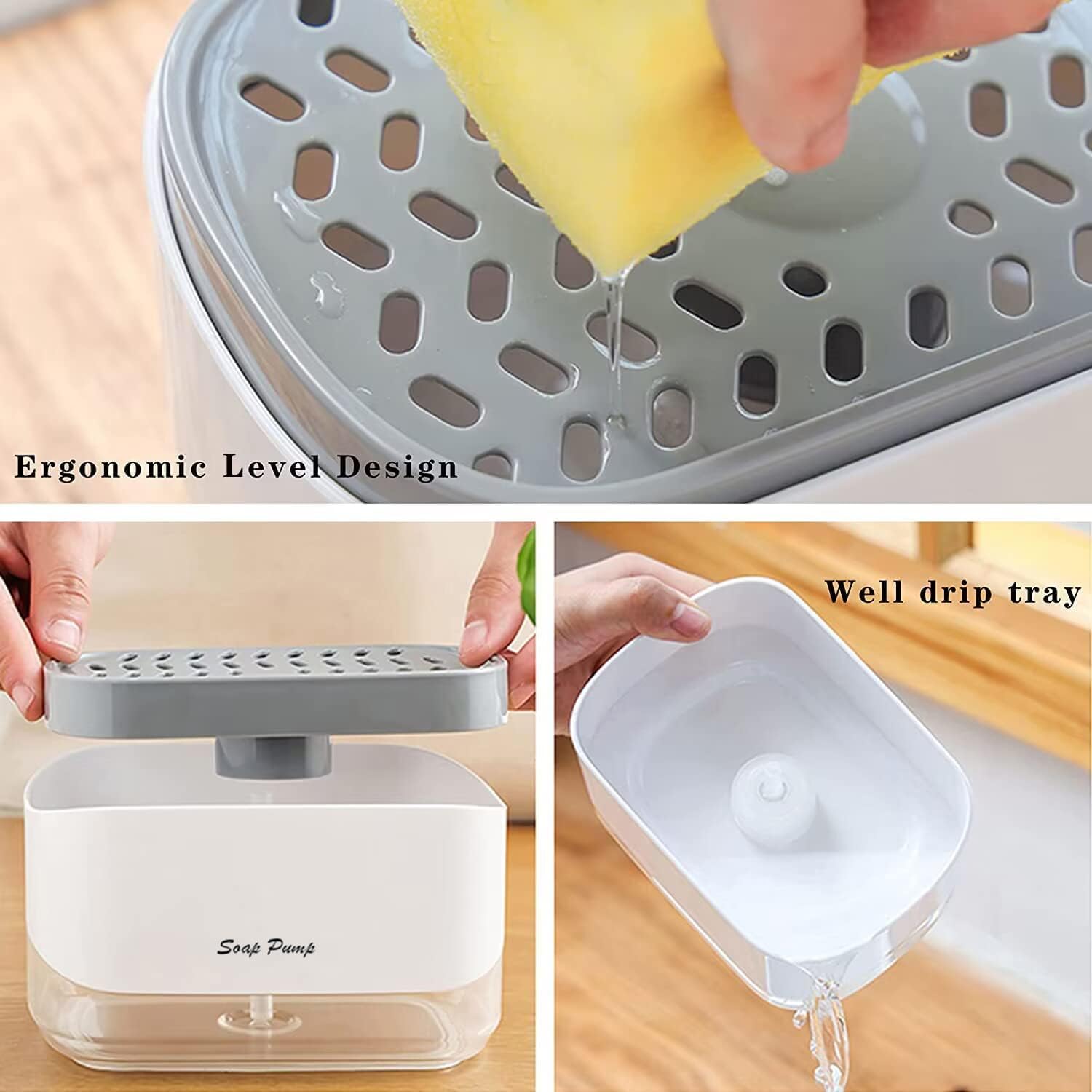 Premium Quality Soap Dispenser - Dish Soap Dispenser For Kitchen, Washing Up Liquid Dispenser - Soap Dispenser Kitchen With Spon
