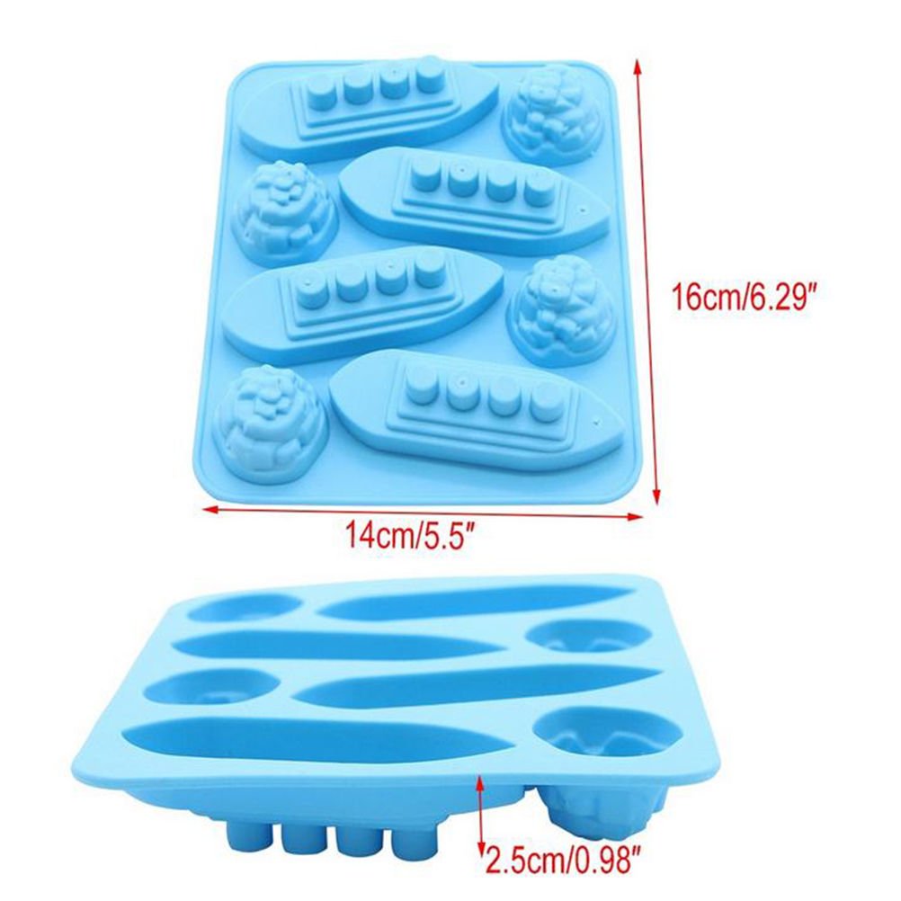 3Pcs Titanic And Iceberg Ice Cube Trays, Titanic Film Theme Ice Maker Chocolate Candy Soap Crayon Wax Melt Making Mold (Set Of 3