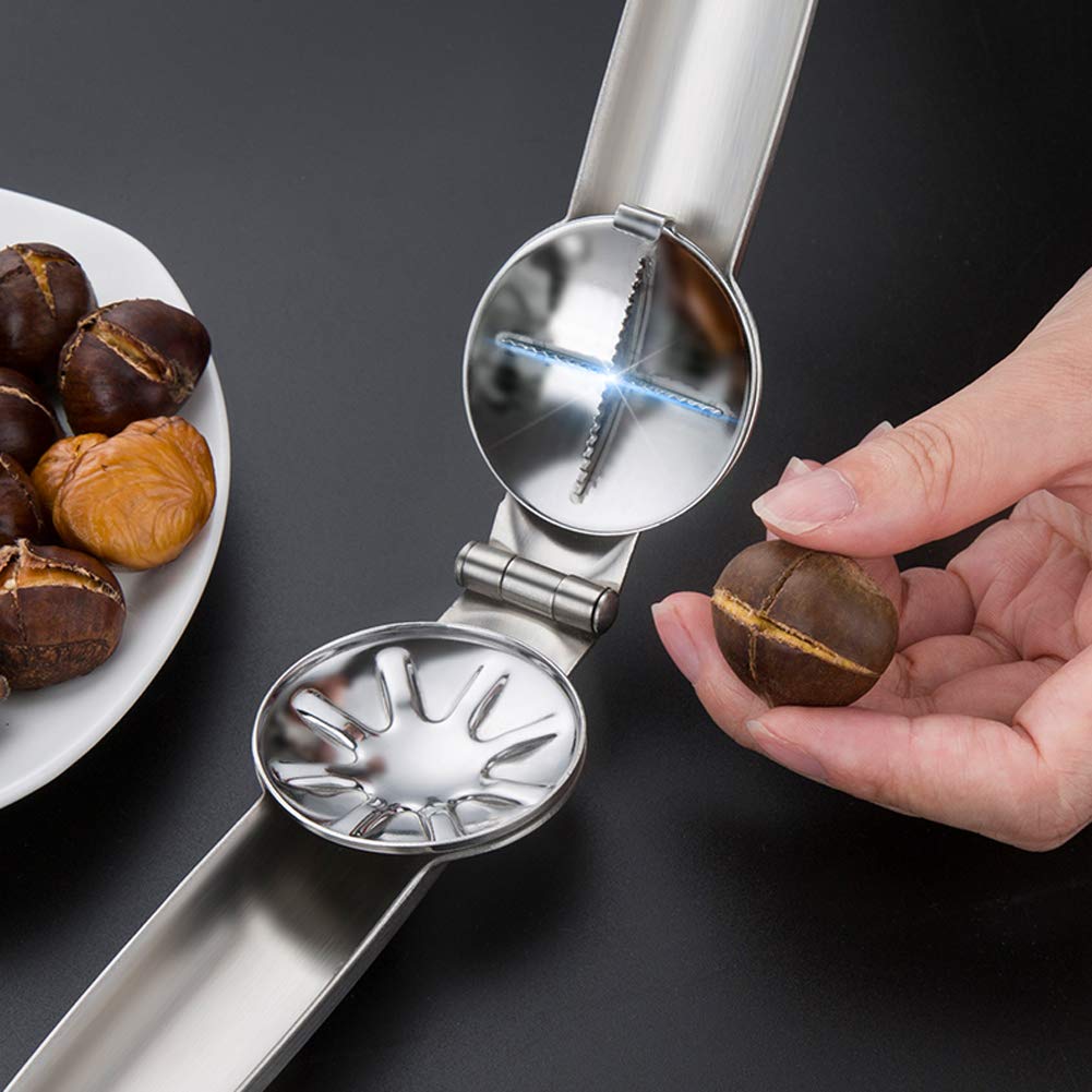 Artcome Nut Cracker Chestnut Clip Walnut Almonds Hazelnuts Pliers Metal Nut Opener Plier Multifunctional Chestnut Opener With 2