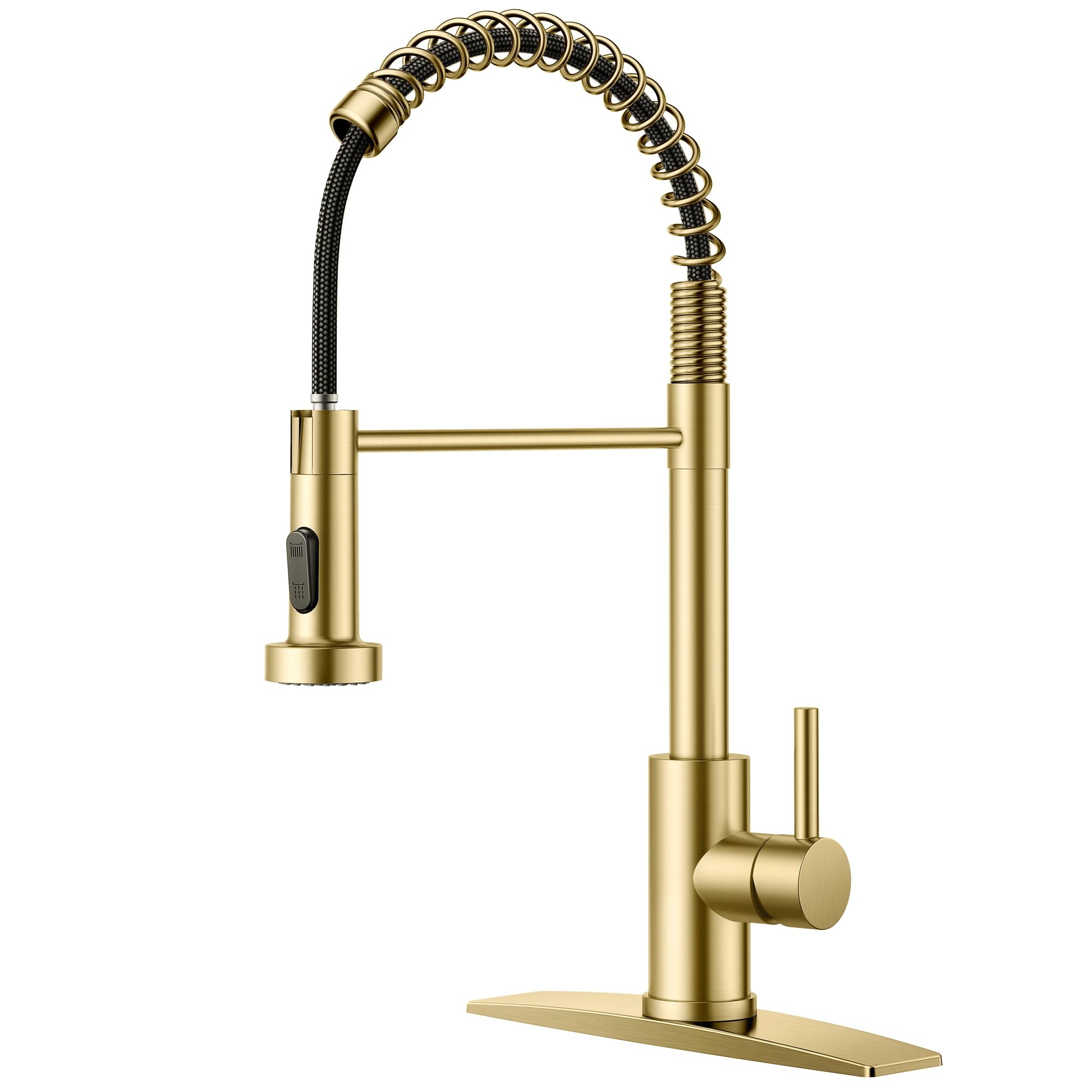 Forious Kitchen Faucet, Gold Kitchen Sink Faucets With Pull Down Sprayer, Commercial Spring Kitchen Sink Faucet Stainless Steel,