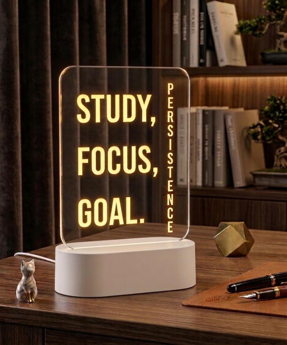 Nyrwana Diy 3D Acrylic Writing Board With Pen & Light | 11 X 17.5 X 5.5 Cm | Led Writing Pad, Acrylic Message Board, Table Lamp,