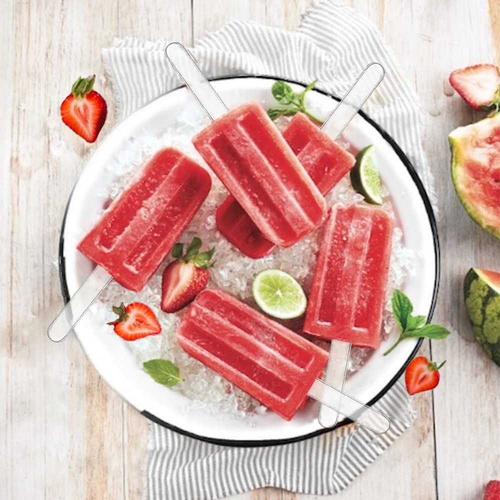 50 Pieces Acrylic Popsicle Stick 4.5'' Cakesicle Sticks Reusable Mirror Ice Cream Sticks Transparent Ice Pop Sticks Clear Acryli