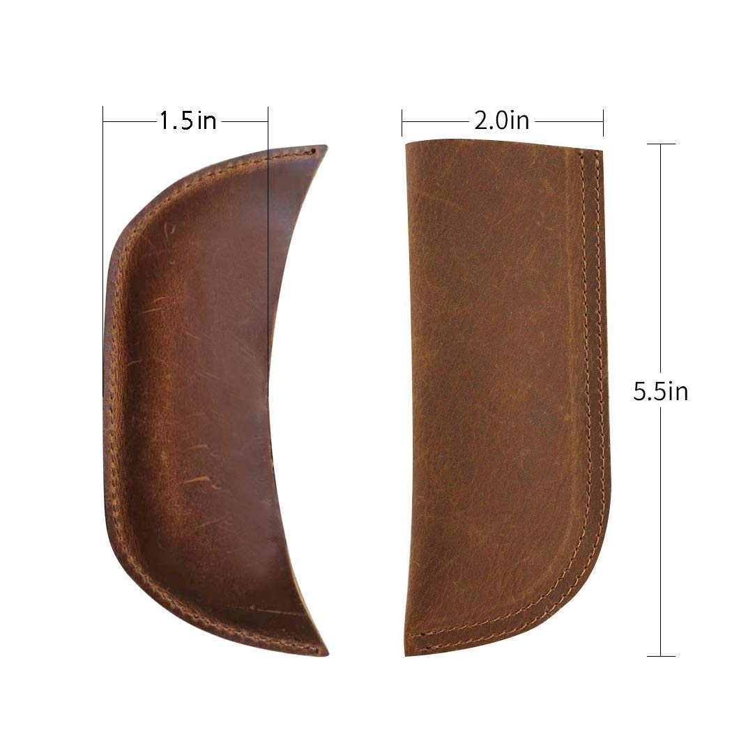 Trumoter Genuine Leather Cast Iron Pot Handle Cover, Assist Pan Holder, Double Layered Heat Resistant Potholder For Cast Iron Sk