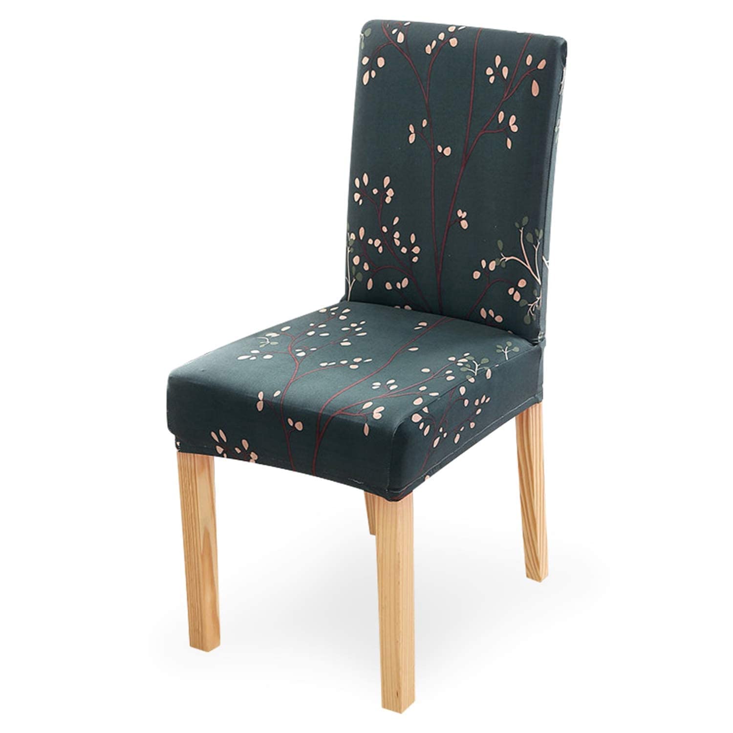 House Of Quirk Elastic Chair Cover Stretch Removable Washable Short Dining Chair Cover Protector Seat Slipcover - Branch Teal