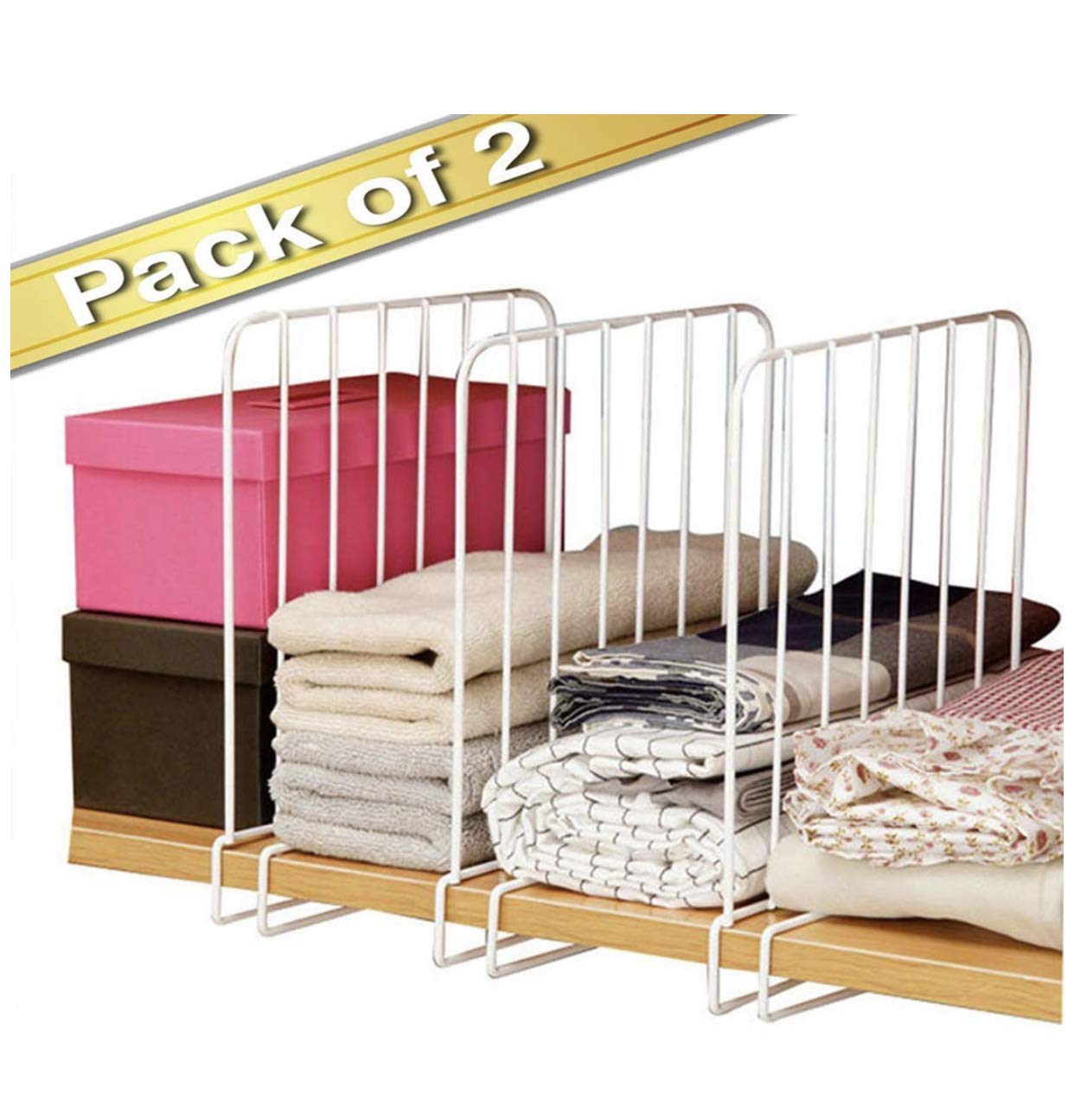 Pikify Wooden Racks Closet Shelf Organiser, Closet Separator Cabinet Shelf, Dormitory Storage Rack,Partition Storage Organiser (
