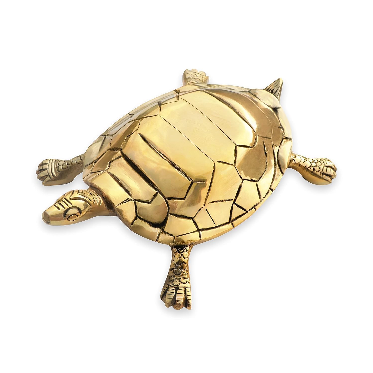 Brongs Brass Turtle Statue | Length - 22 Cm Aprrox. | Weight - 1210 Gram Approx. | Vastu Idol For Home And Office | Zonal Placem