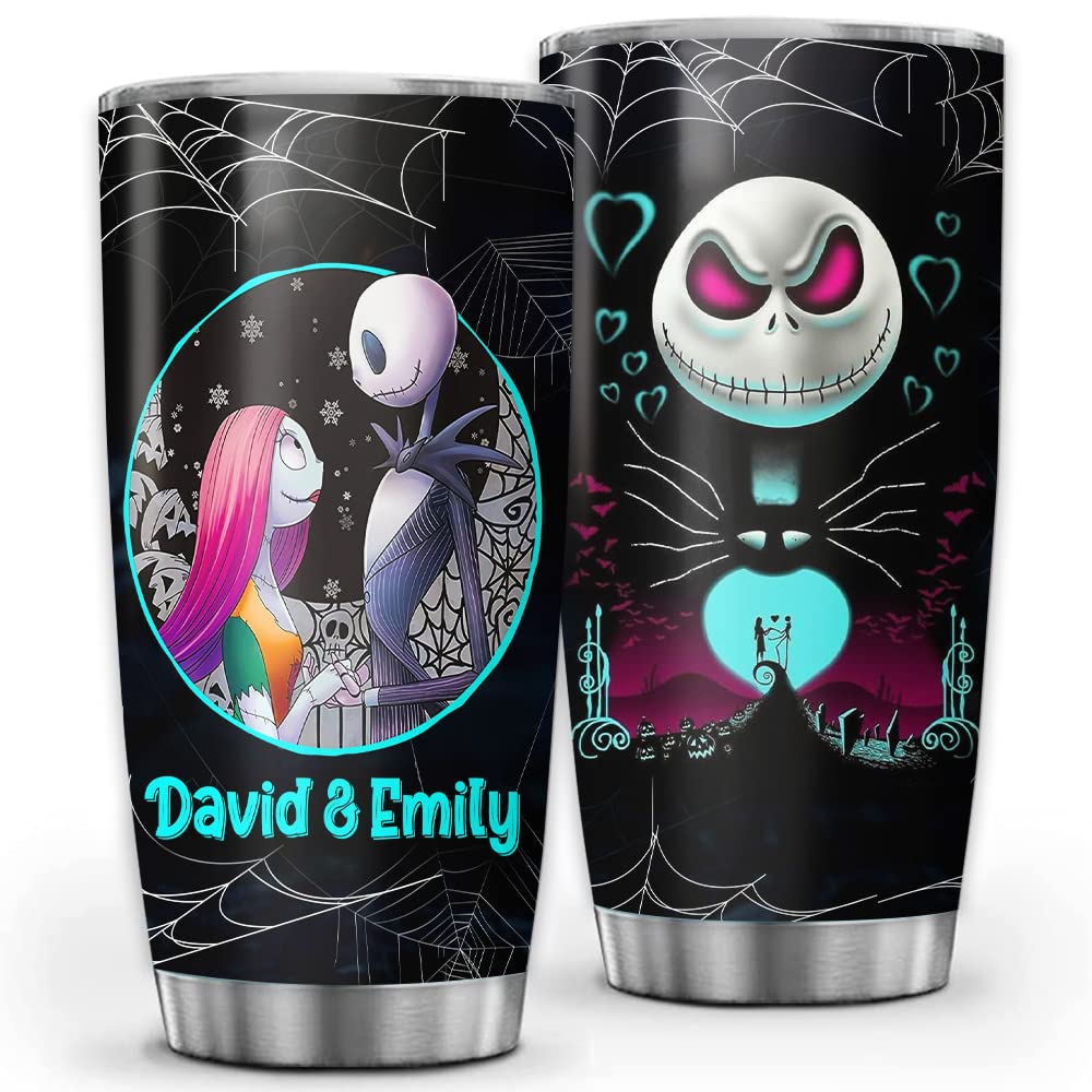 So Many Pets Personalized Sally&Jack Couple Nightmare Halloween Tumbler Valentine Gifts For Him Her Wife Husband 30Oz 20Oz Insul