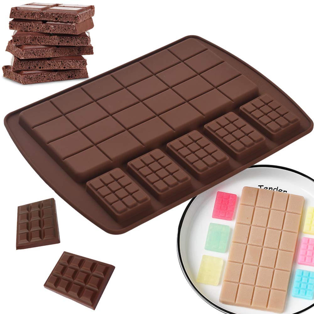 Newk Silicone Break Apart Chocolate Molds, Candy And Energy Bar Silicone Molds, Pack Of 6