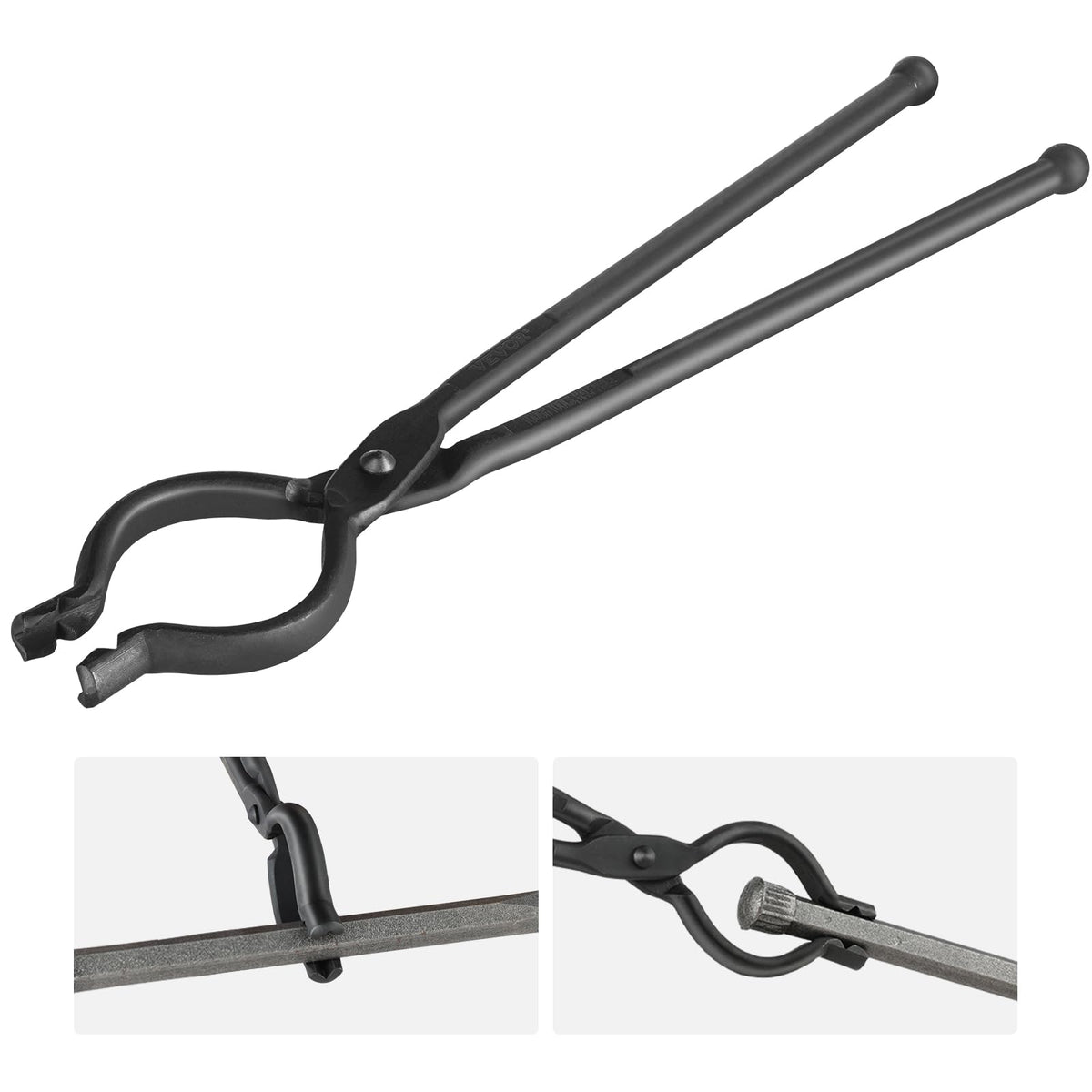 Vevor Blacksmith Tongs, 18    V-Bit Bolt Tongs, Carbon Steel Forge Tongs With A3 Steel Rivets, For Long, Irregular, And Nail-Sha