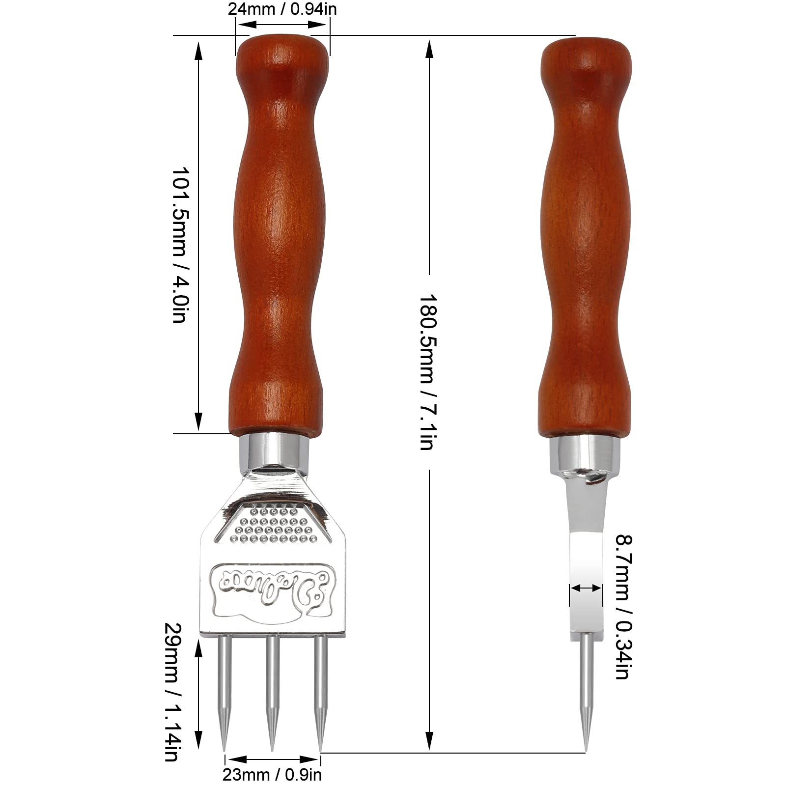 Ice Pick Stainless Steel With Safety Wooden Handle For Kitchen Tool