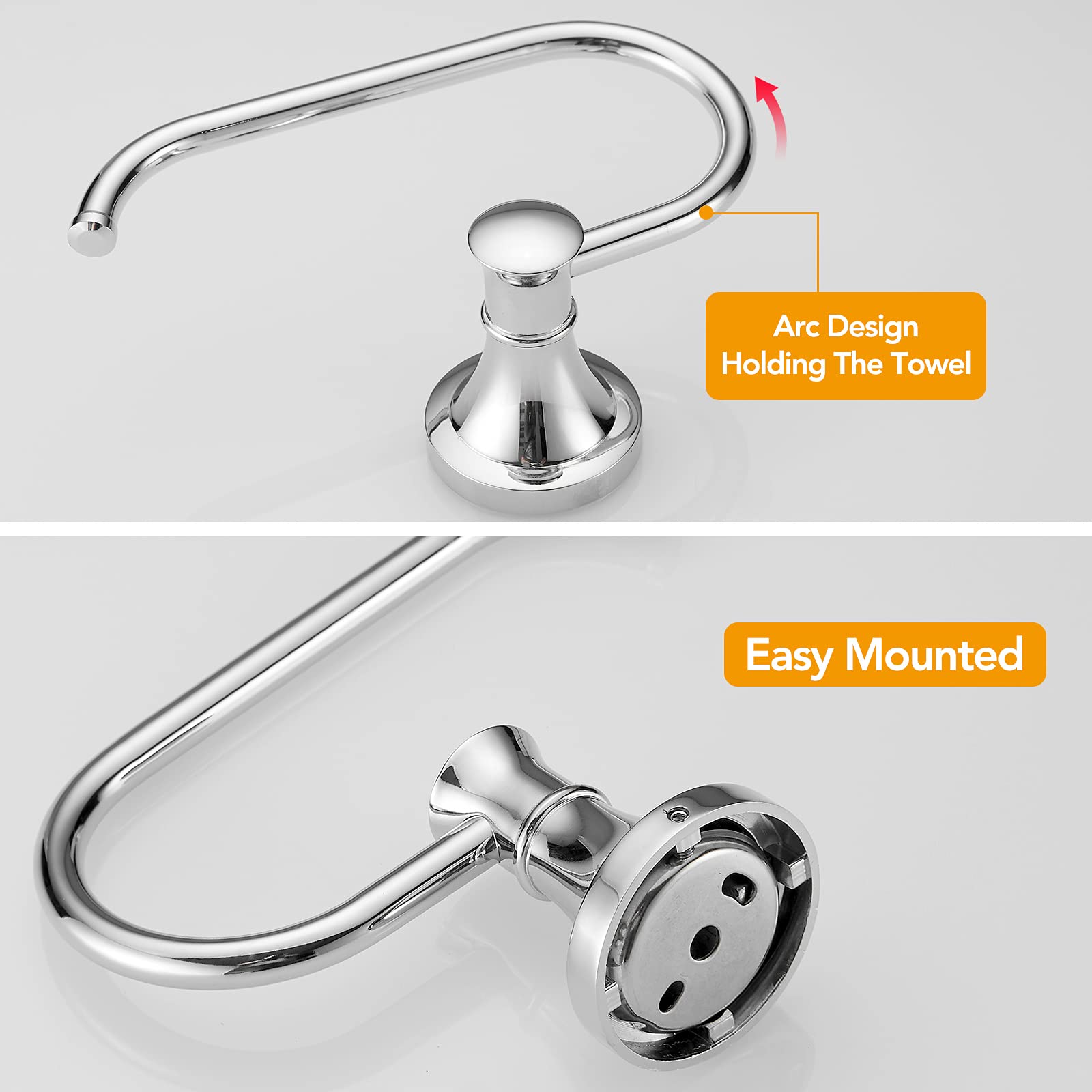 BESy Polished Chrome Toilet Tissue Paper Holder Polished Chrome Bathroom Accessories Toilet roll Paper Hanger  Wall Mounted  Rustproof