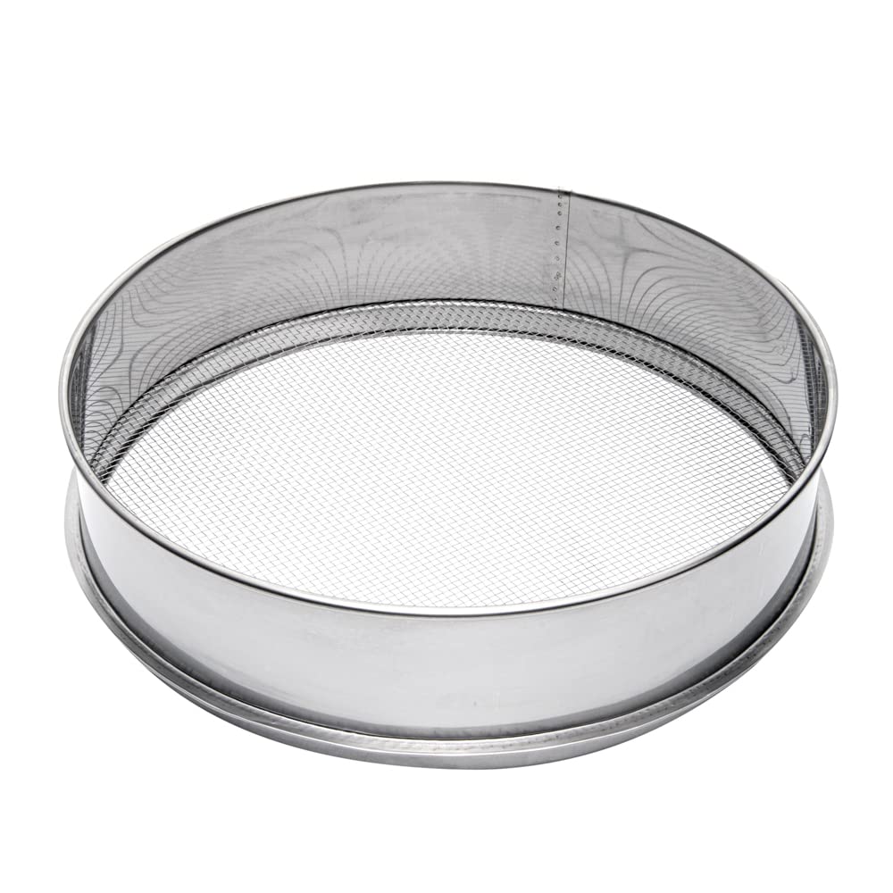 Restaurantware Met Lux 12 Inch Sifter Strainer 1 Durable Flour Sieve - Easy To Use 3Mm Holes Aluminum Extra Fine Mesh Strainer W