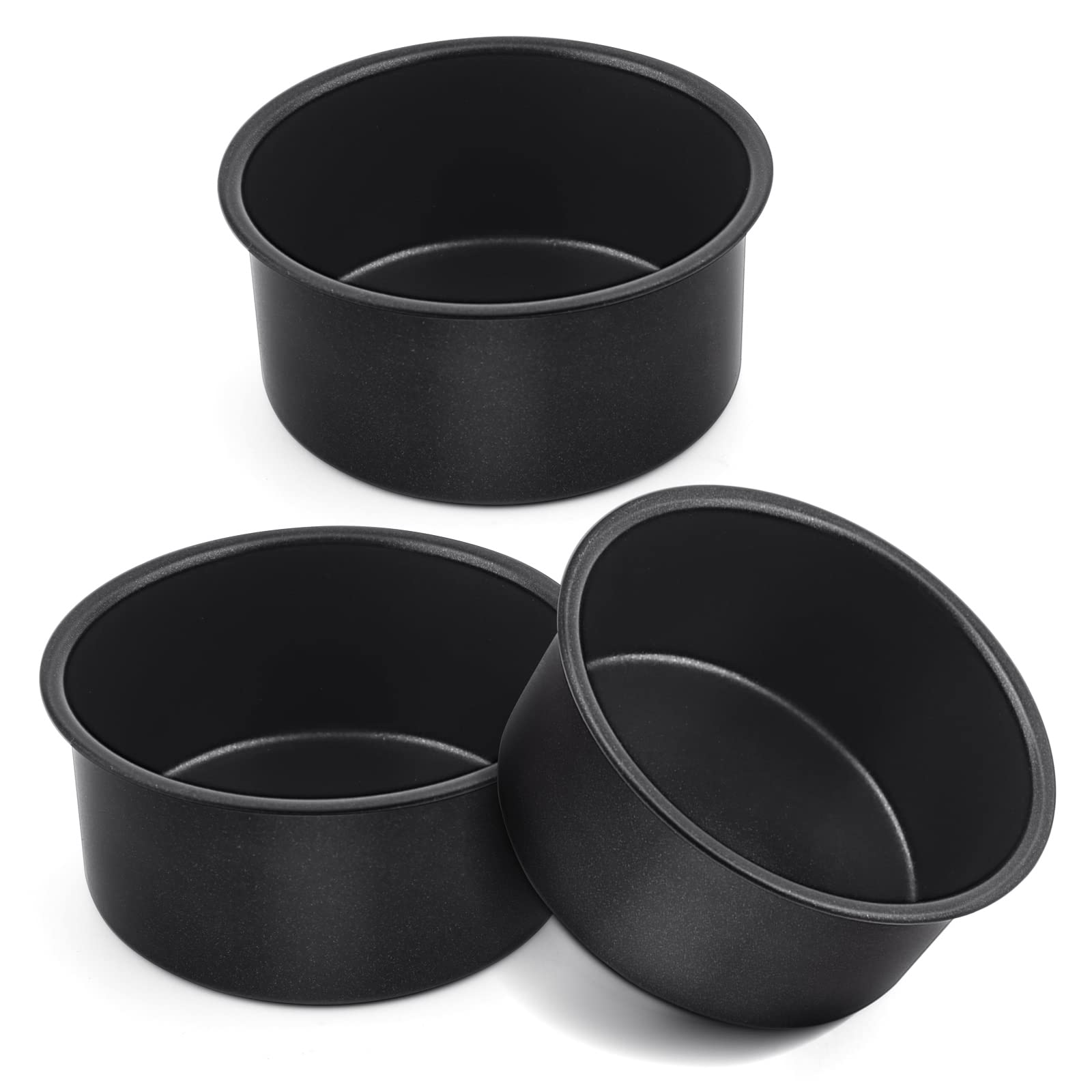 E-Far 4 Inch Cake Pan Set Of 3, Nonstick Stainless Steel Mini Round Cake Pans Tin, Small Size For Baking Smash Cakes/Cheesecake,