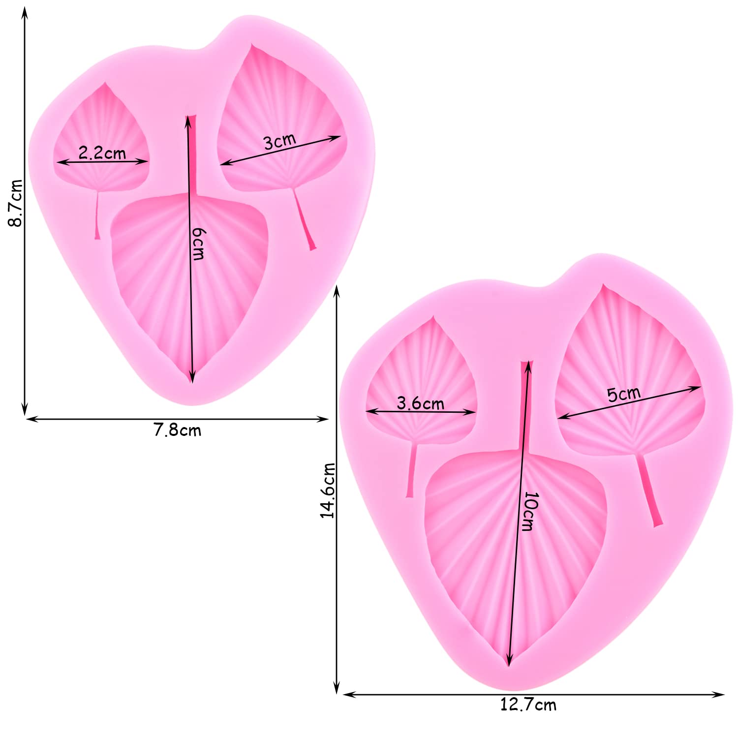 Zixiang Leaf Silicone Molds Fan Leaf Fondant Mold Palm Leaf Fondant Flower Leaf Silicone Molds For Cake Decorating Polymer Clay
