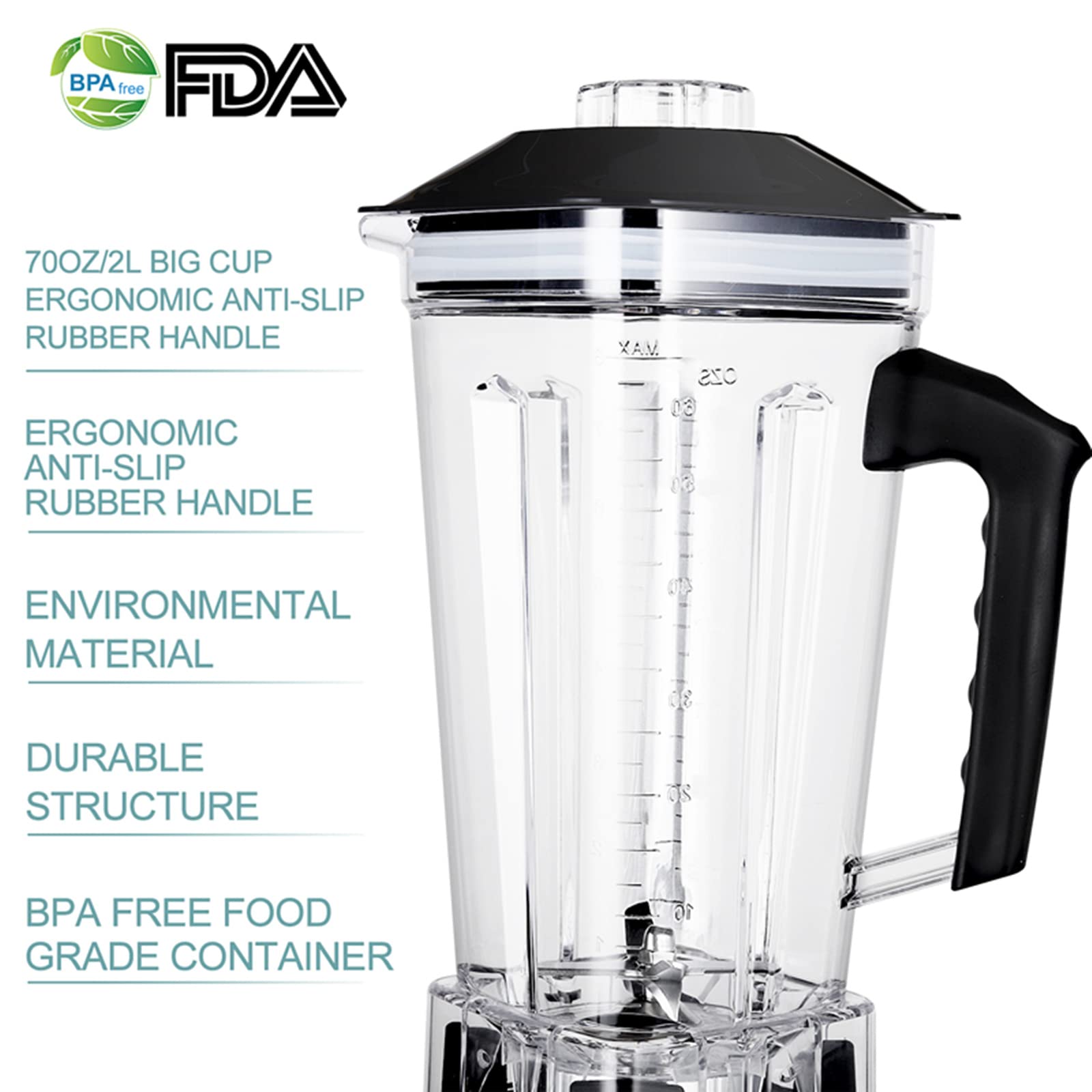 Blender Professional Countertop Blender, 2200W High Speed Commercial Blender For Shakes And Smoothies With 70Oz Bpa Free Contain