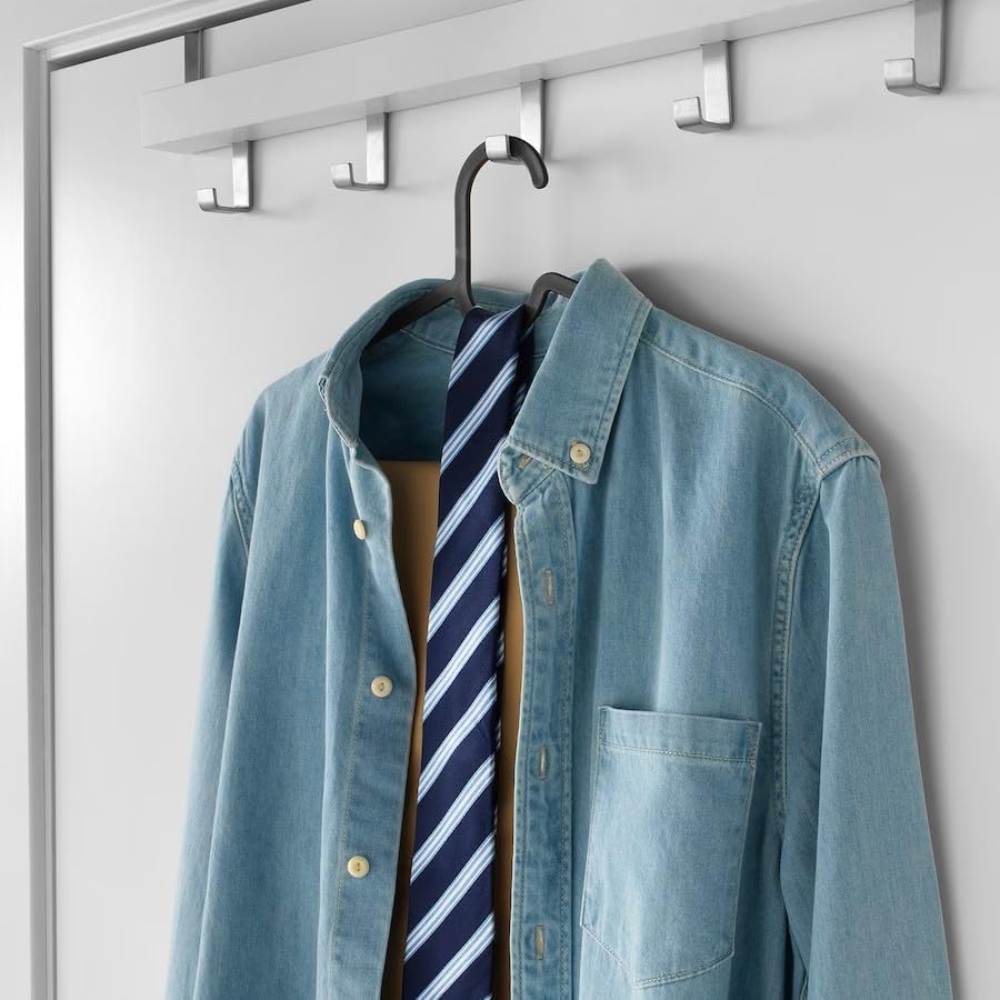 Ikea Spruttig Lightweight Clothes Hangers, Black, Plastic - Set Of 20, 29Cm