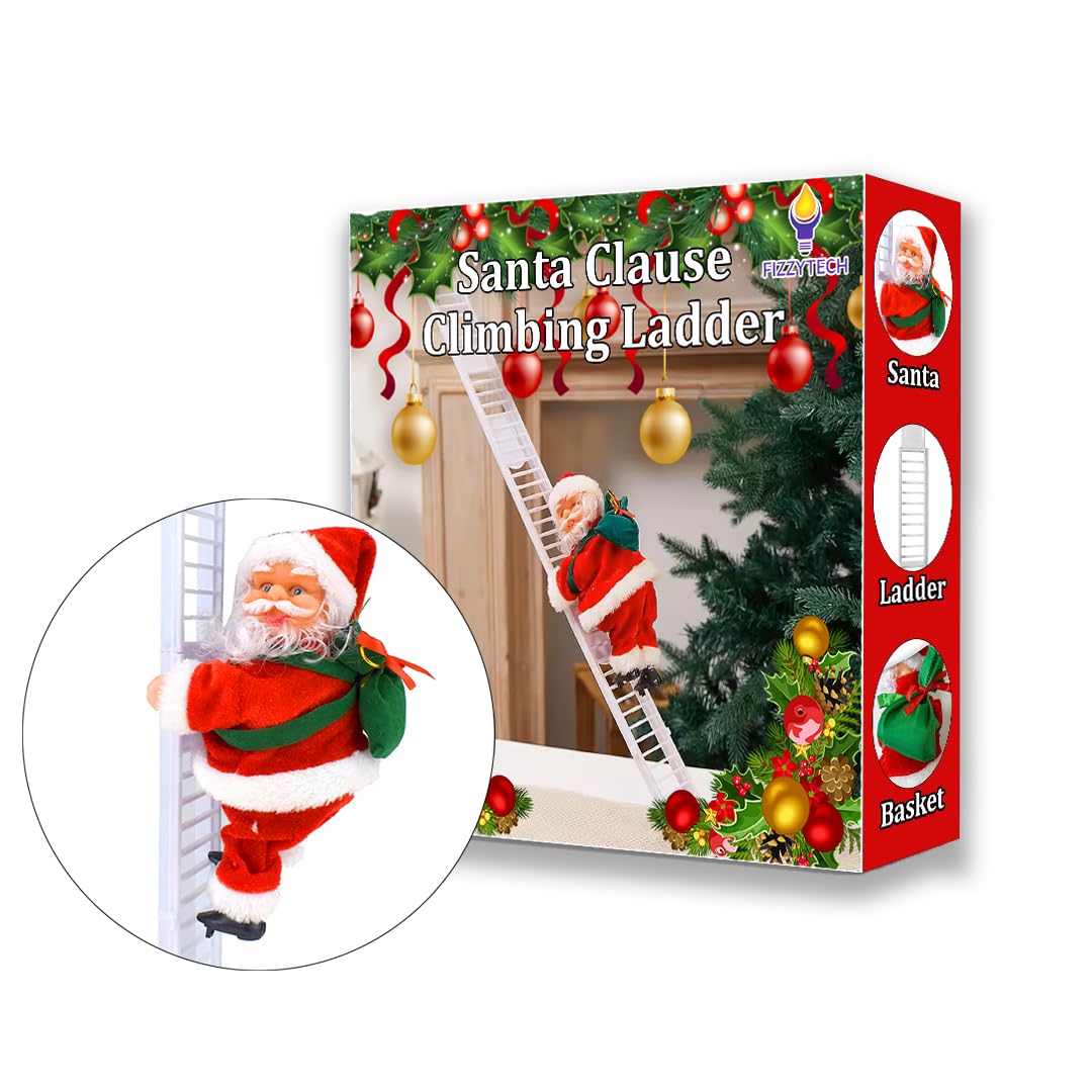 fizzytech Plastic Santa Clause Ladder Musical Show Up & Down, (3.45 Inches, Assorted)