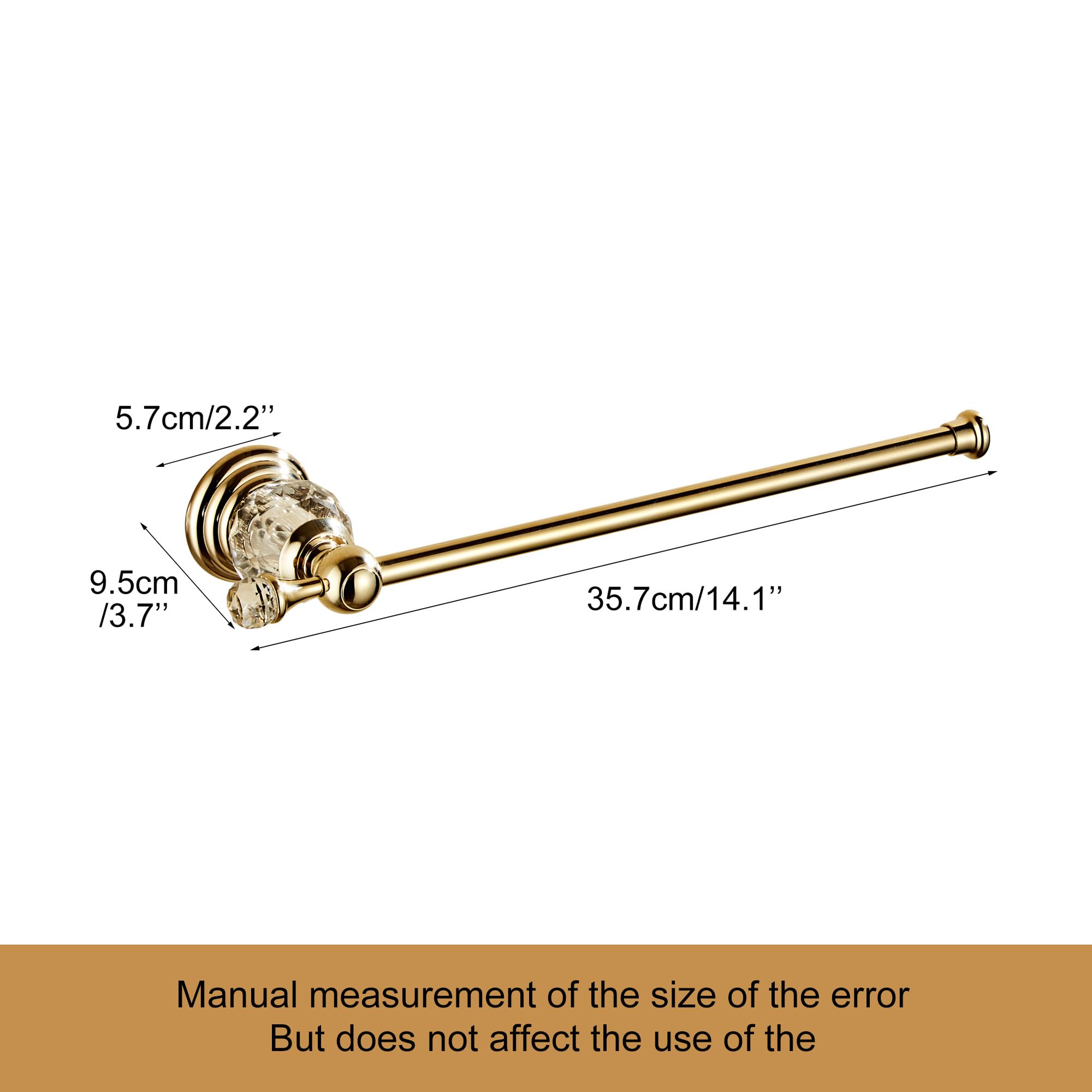 Golden Towel Holder, Gold Crystal Towel Bar Bathroom Hardware