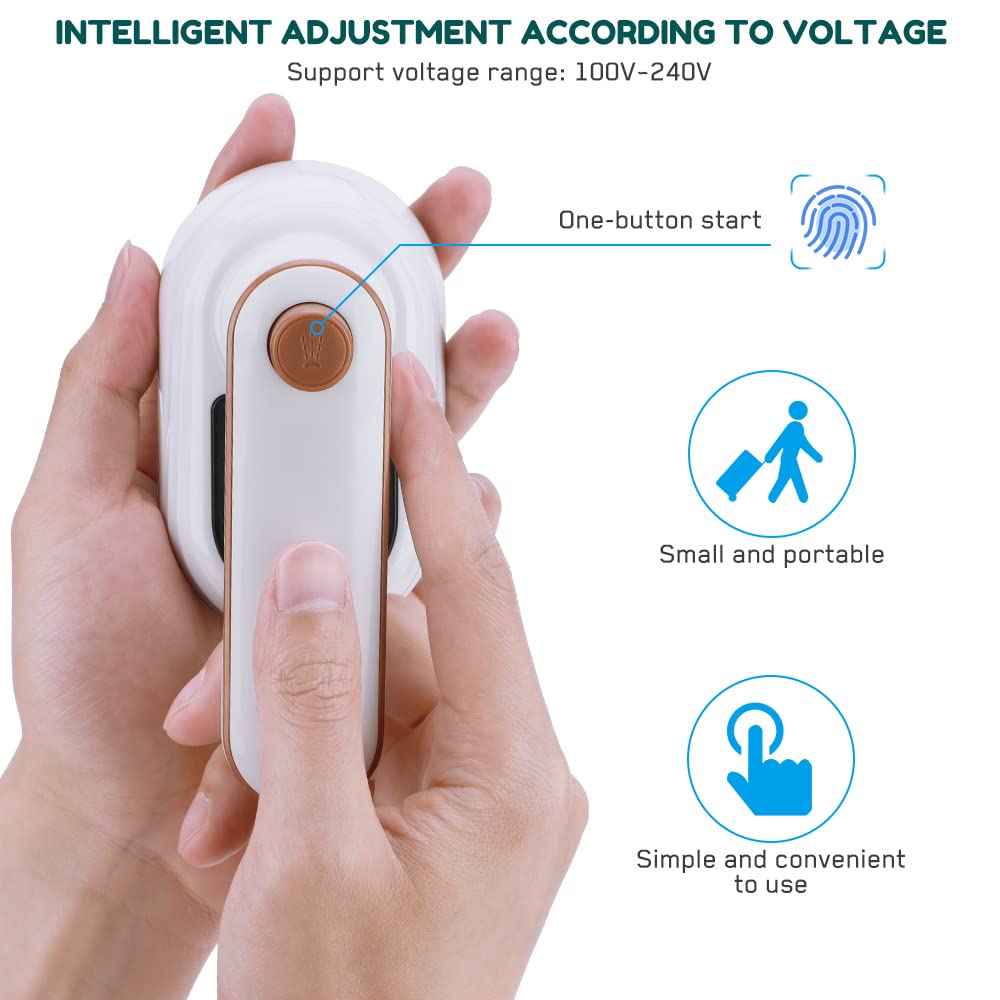 Portable Handheld Iron, Brynnl Mini Handheld Steamer Iron For Clothes, 180Rotatable Travel Garment Steamer, Mini Ironing Machine