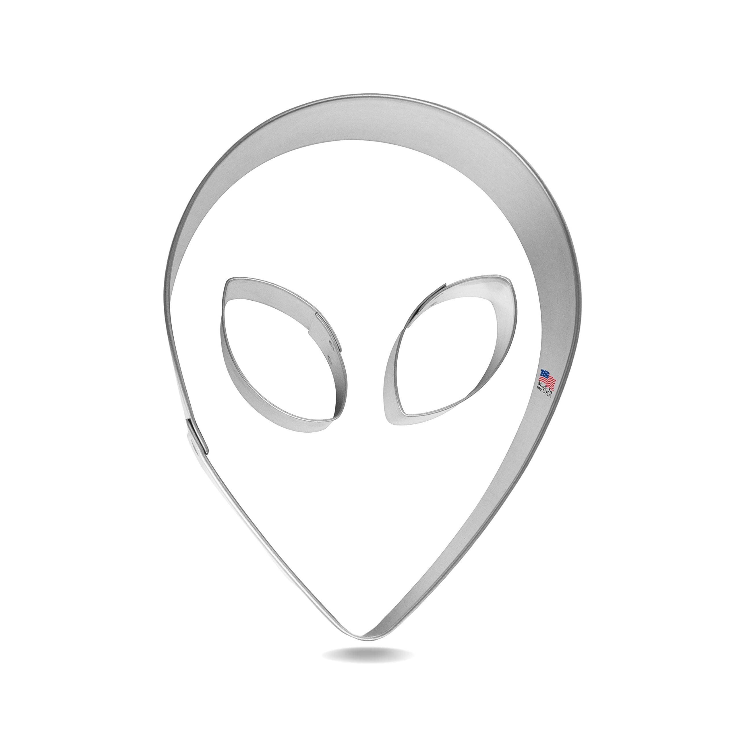 Alien Head With Eyes Cookie Cutter 3 Pc Set B1245 - Foose Cookie Cutters - Usa Tin Plated Steel