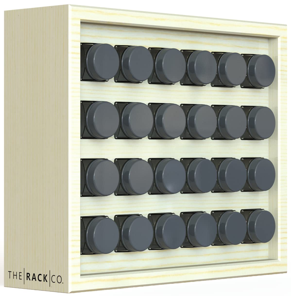 The Rack Co. 24 Spice Jars Countertop Cabinet - White Glass Storage, Model 24B-SRC