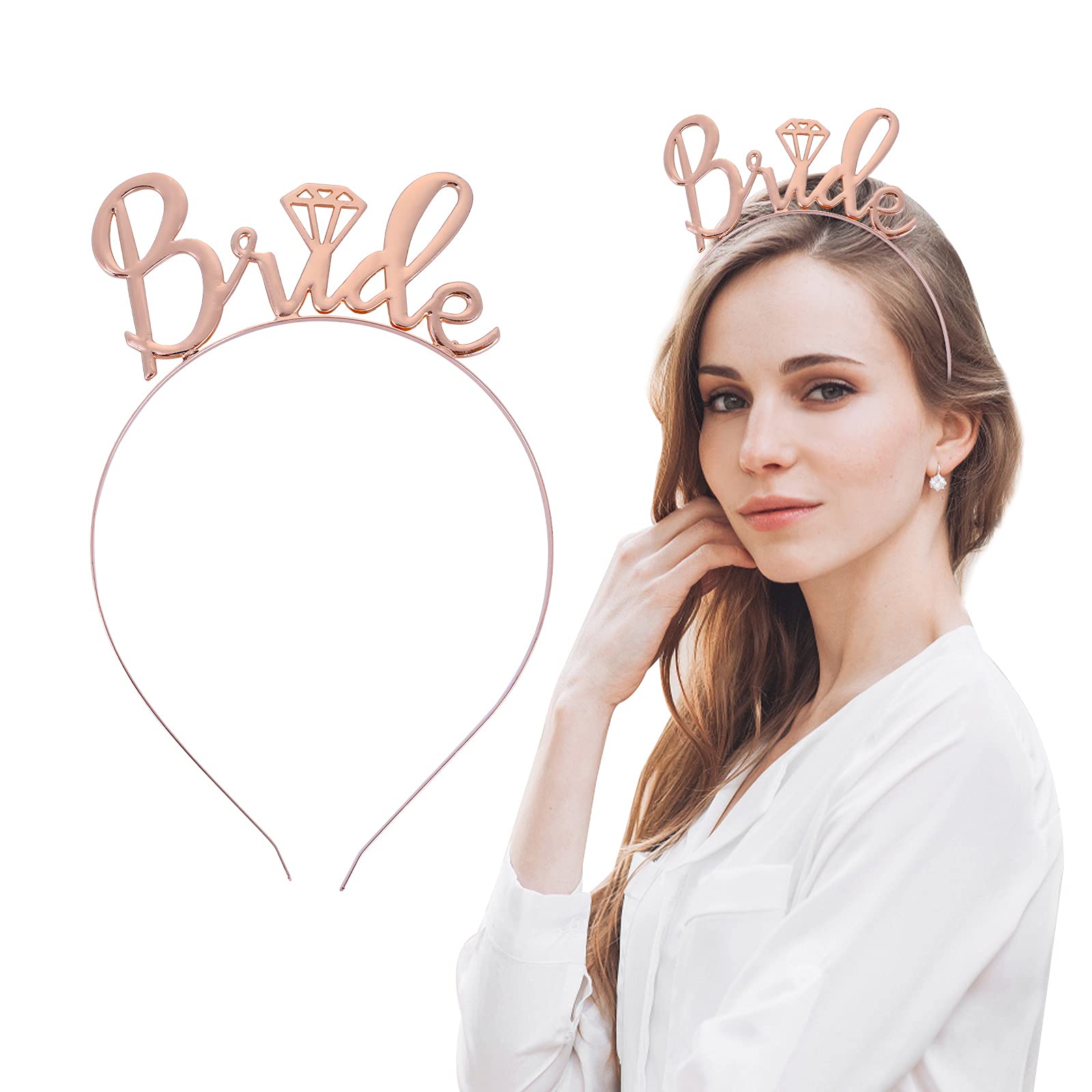 Yolev Bride to Be Set Bachelorette Party Accessories Bridal Shower Decoration Accessories Bride to Be Sash  Bridal Tiara  Veil for Bachelorette Party Supplies  Wedding Party Decoration