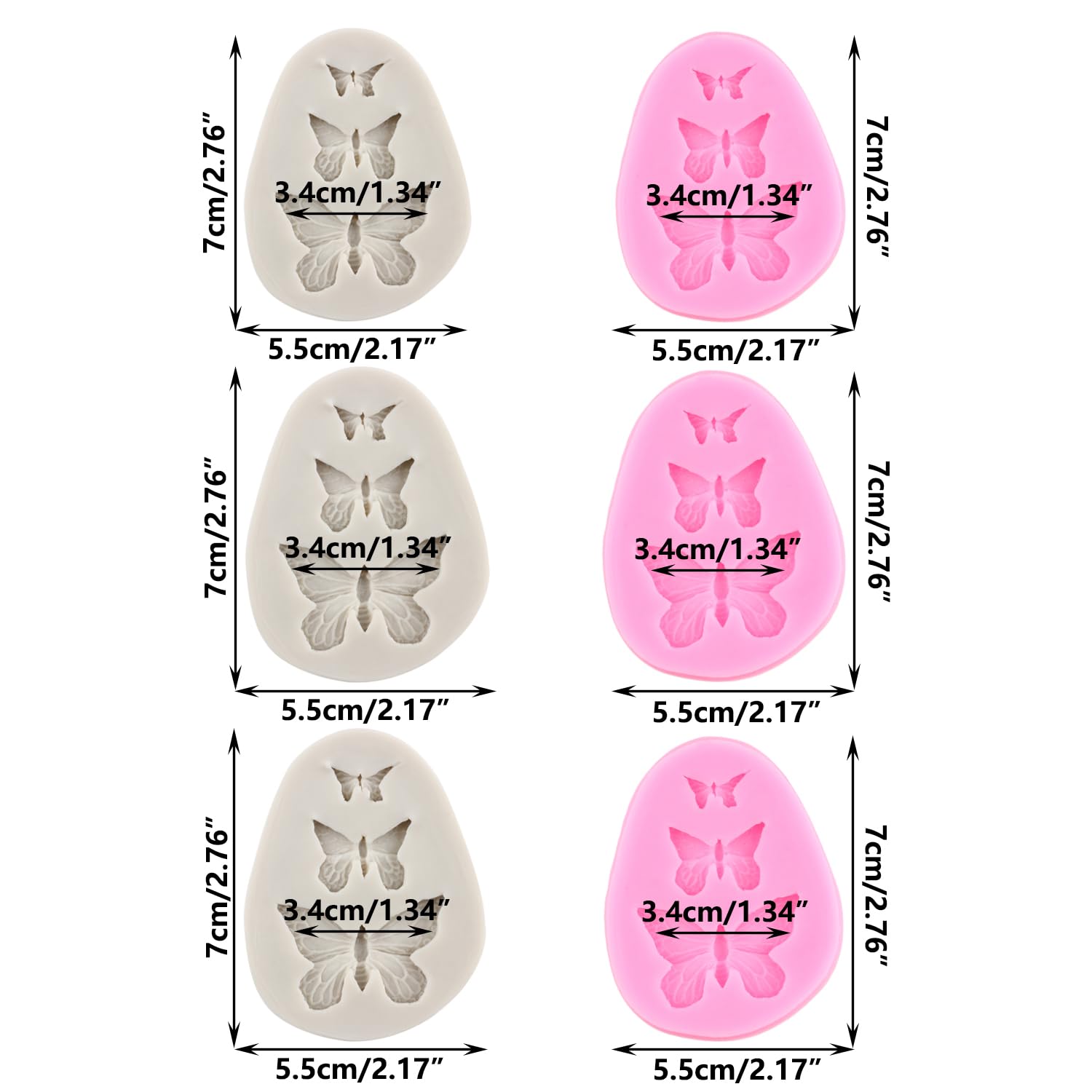 Rfghac Butterfly Fondant Mold Mini Butterfly Silicone Molds For Cake Decorating Cupcake Topper Candy Chocolate Gum Paste Polymer