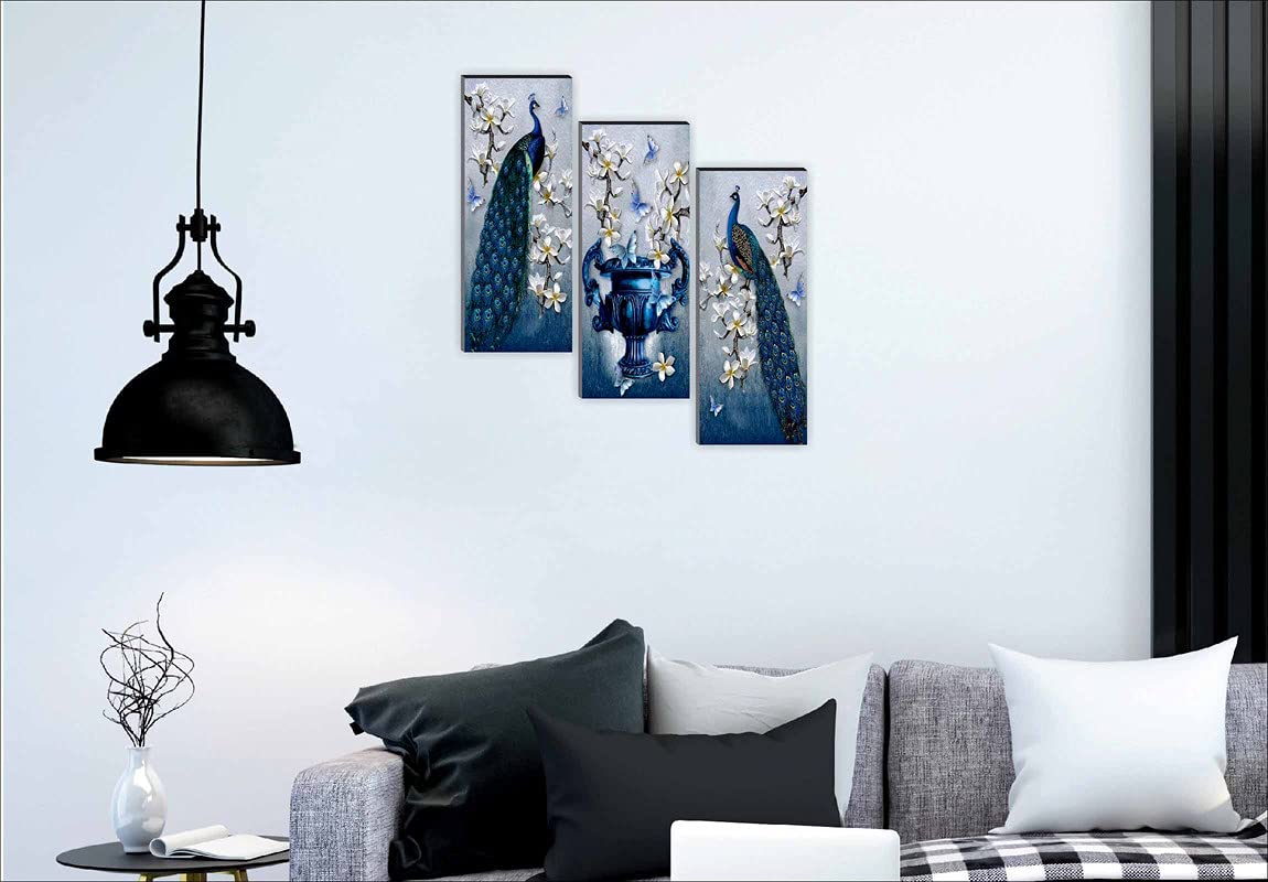 Saf 6 Mm Mdf Peacock Designer Self Hanging Adhesive Digital Reprint 15 Inch X 18 Inch Painting Sanfj94
