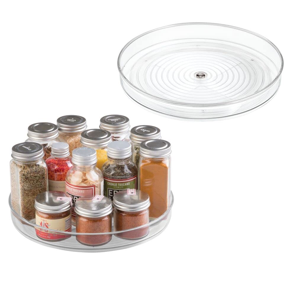 Idesign Linus Turntable, Kitchen Pantry Or Countertop Organization, 9'' Inch, Clear, 2 Count