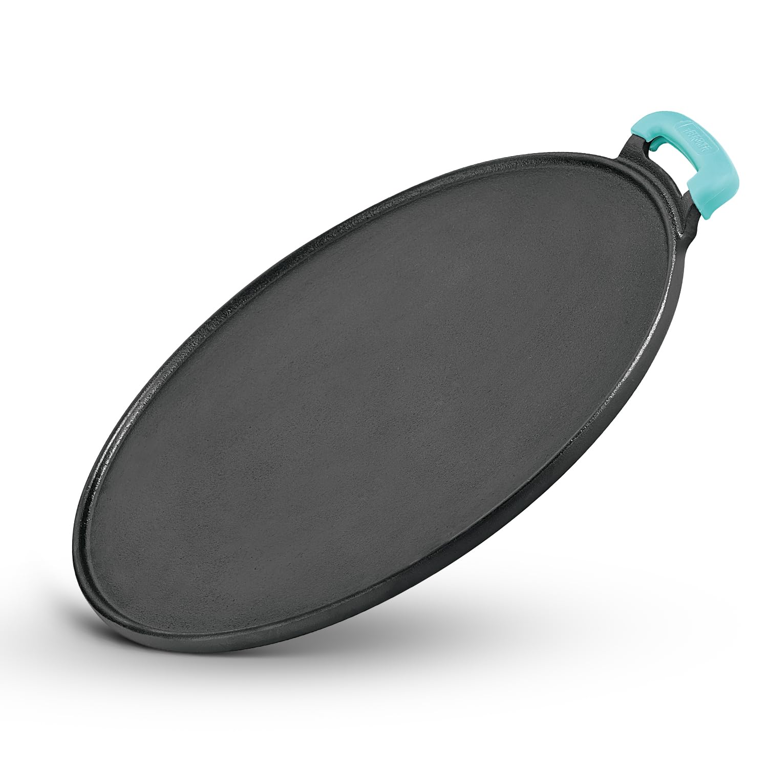 Bergner Eco Cast Iron 30Cm Flat Multi Tawa With One Sided Handle, Pre-Seasoned, Dosa Kallu, 12 Inch Loha Tawa, Even Heat Distrib