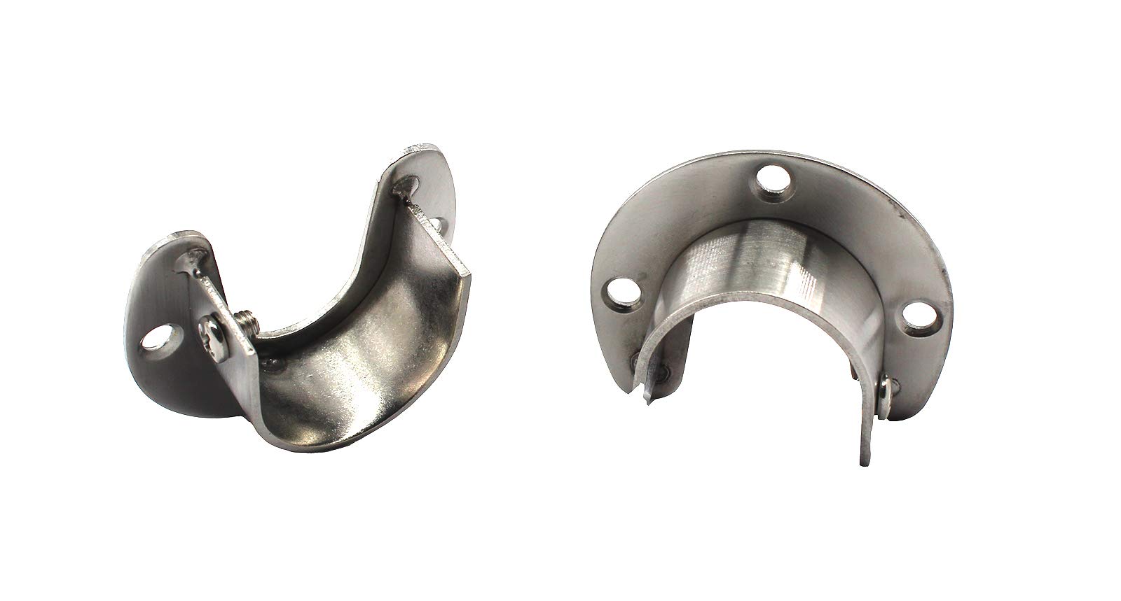 Annakideya Pack Of 4 Pcs Of 304 Stainless Steel Heavy Duty Wardrobe Rod Bracket Closet Shelf Support Flange Rod Holder Rod End S