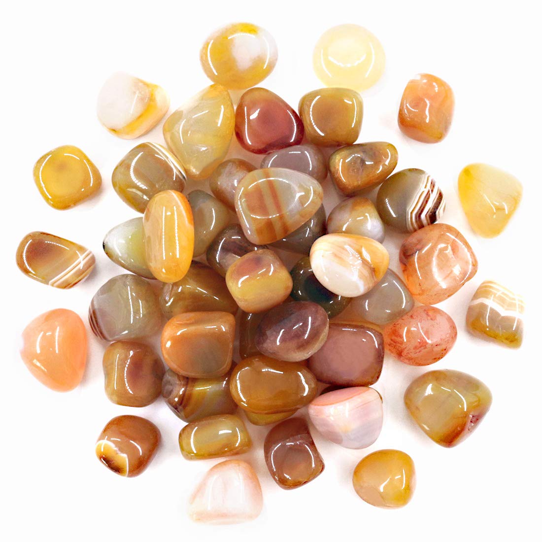Hilitchi Yellow Agate Stone Tumbled Stones For Plants Cacti & Succulents Bedding, Vase Filler, Landscape Bottom Decoration (Abou