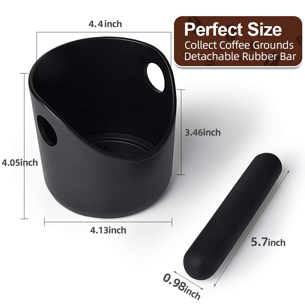 Espresso Knock Box, 4.4 Inch Coffee Knock Box Espresso Dump Bin For Coffee Grounds With Removable Knock Bar And Non-Slip Base Sh
