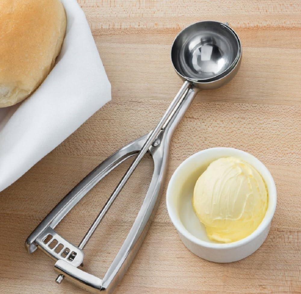 Soro Essentials- #30 Stainless Steel 1-1/4 Oz. Portion Control Scoop Food Server Squeeze Type- Ice Cream Scoop Cookie Scooper Fo