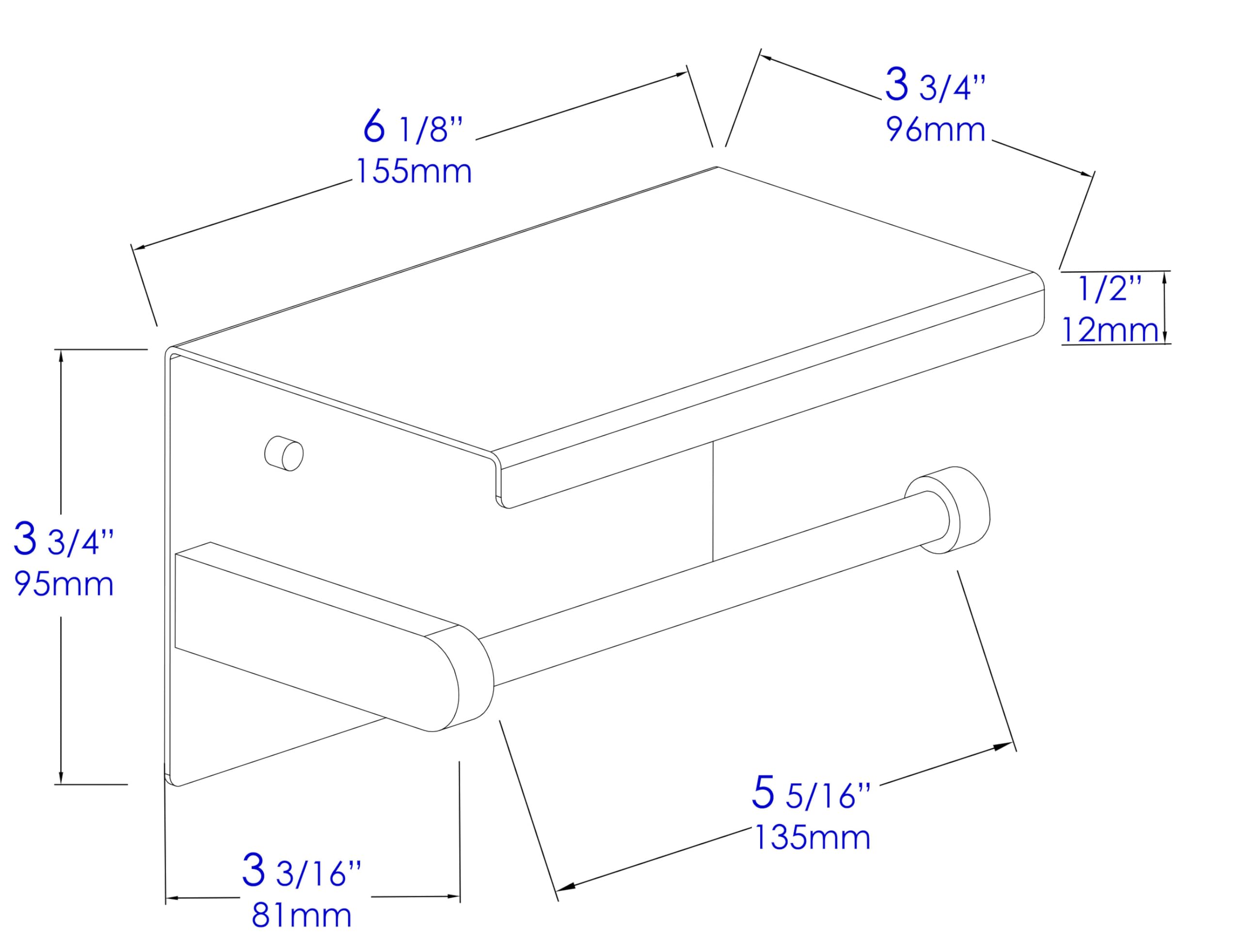 Alfi Brand Abtp66-Bss Brushed Stainless Steel Toilet Paper Holder With Shelf