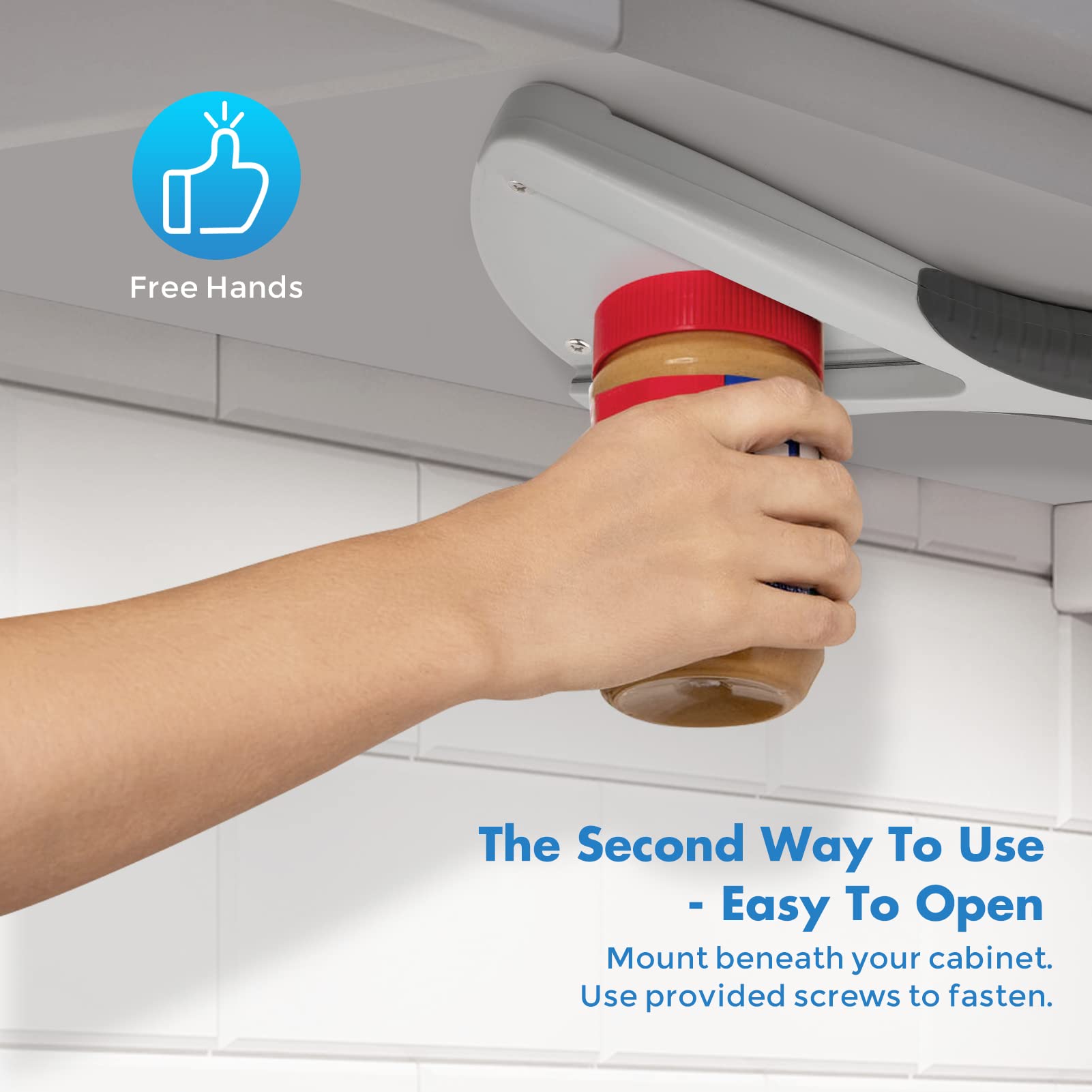 UNINAI Effortless Jar Opener for Seniors & Weak Hands, Plastic, White, 8.3 x 5 x 1 inches, Ideal for Arthritis Relief