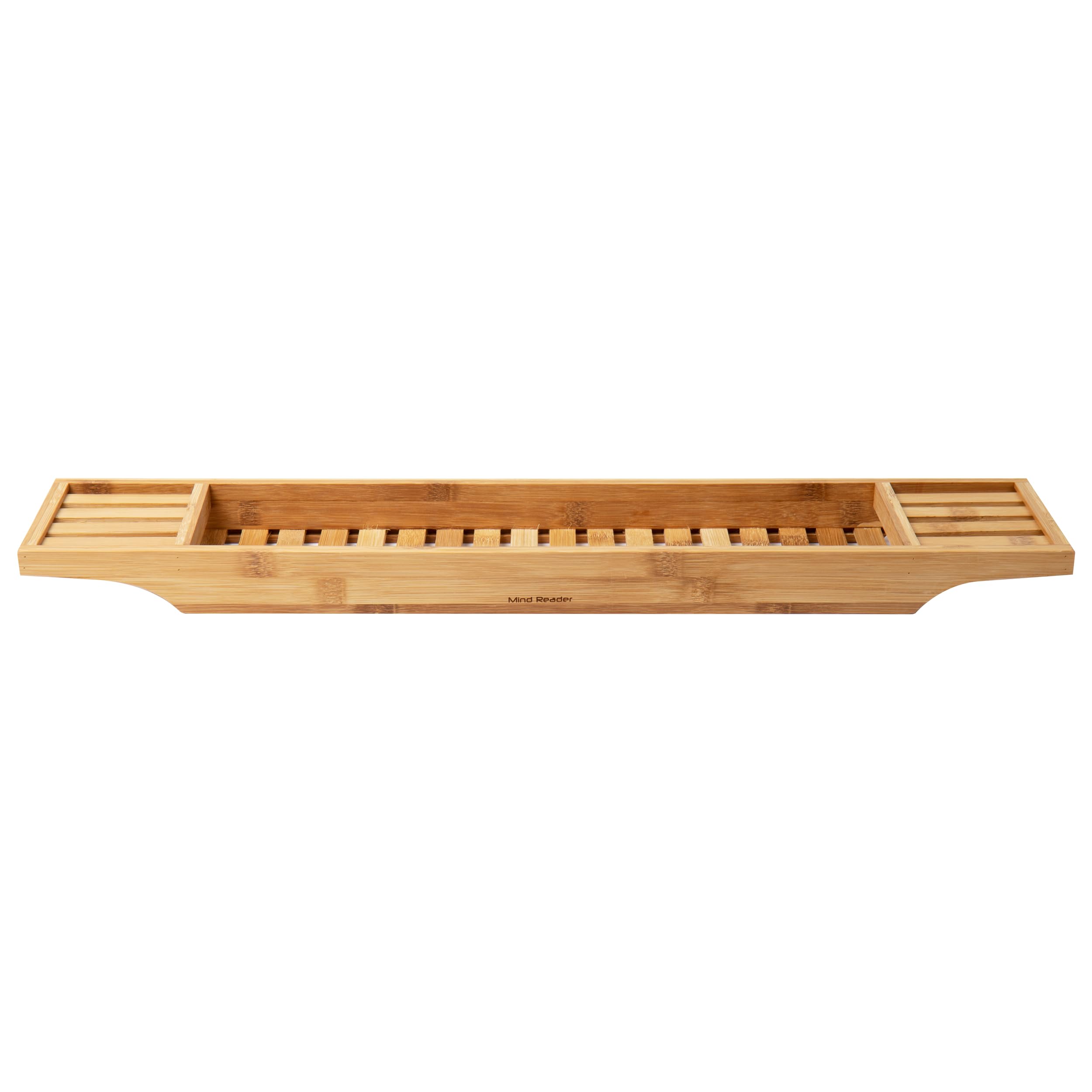 Mind Reader Bathtub Tray, Shower Organizer, Bathroom Accessory, Wood Tray, Rayon From Bamboo, 27.5'' L X 5.75'' Wx 1.75'' H, Bro